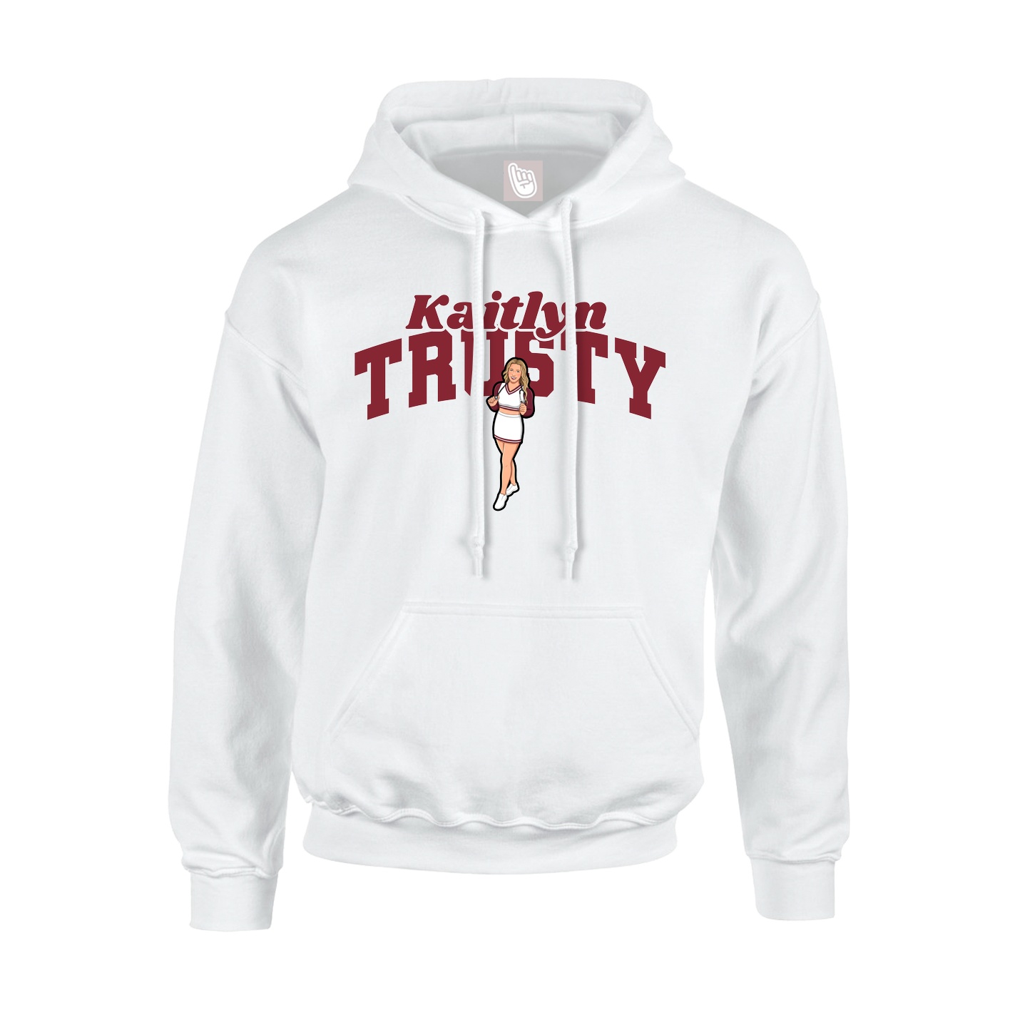 Youth Hoodie — Signature Arch in White