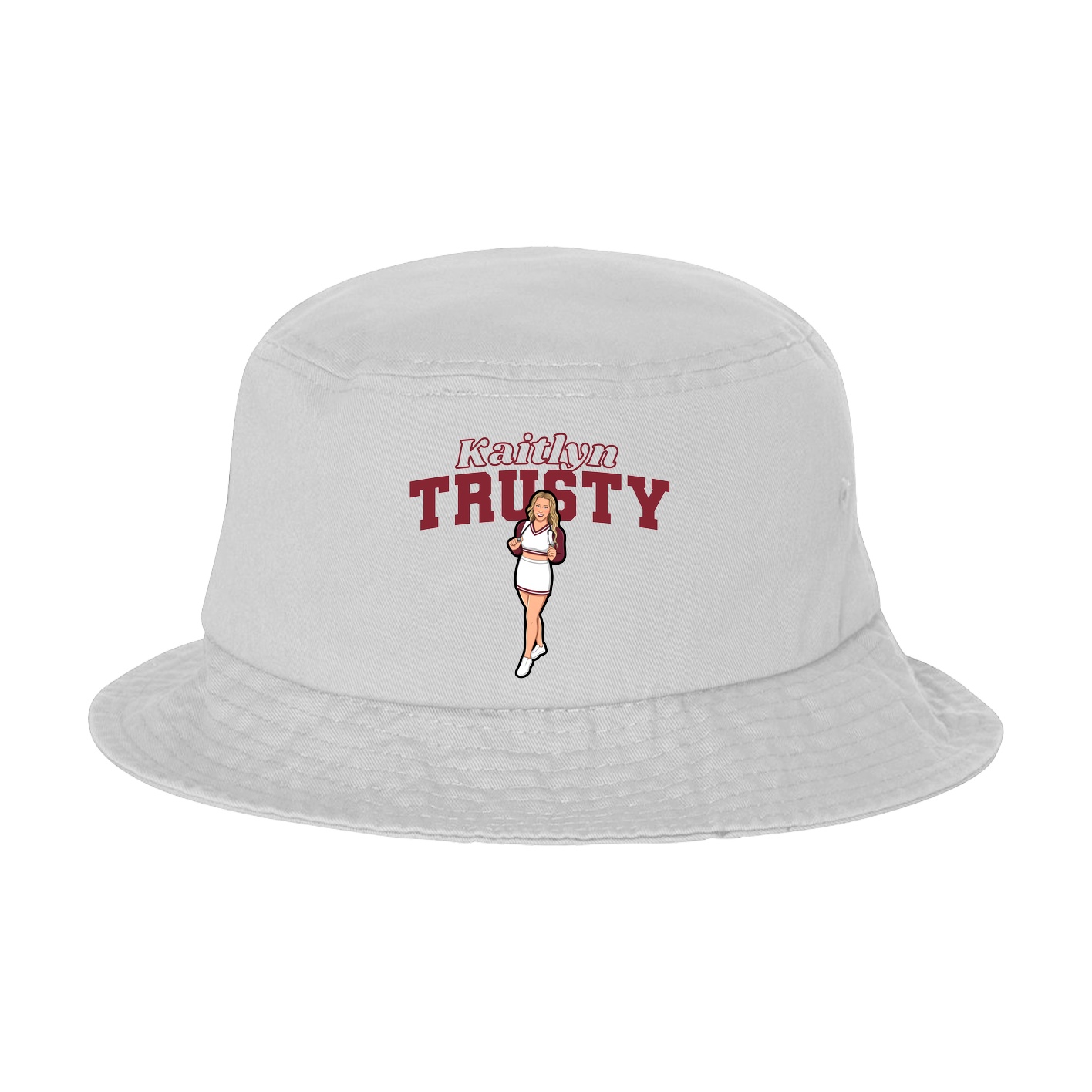 Bucket Cap — Name Arch in White