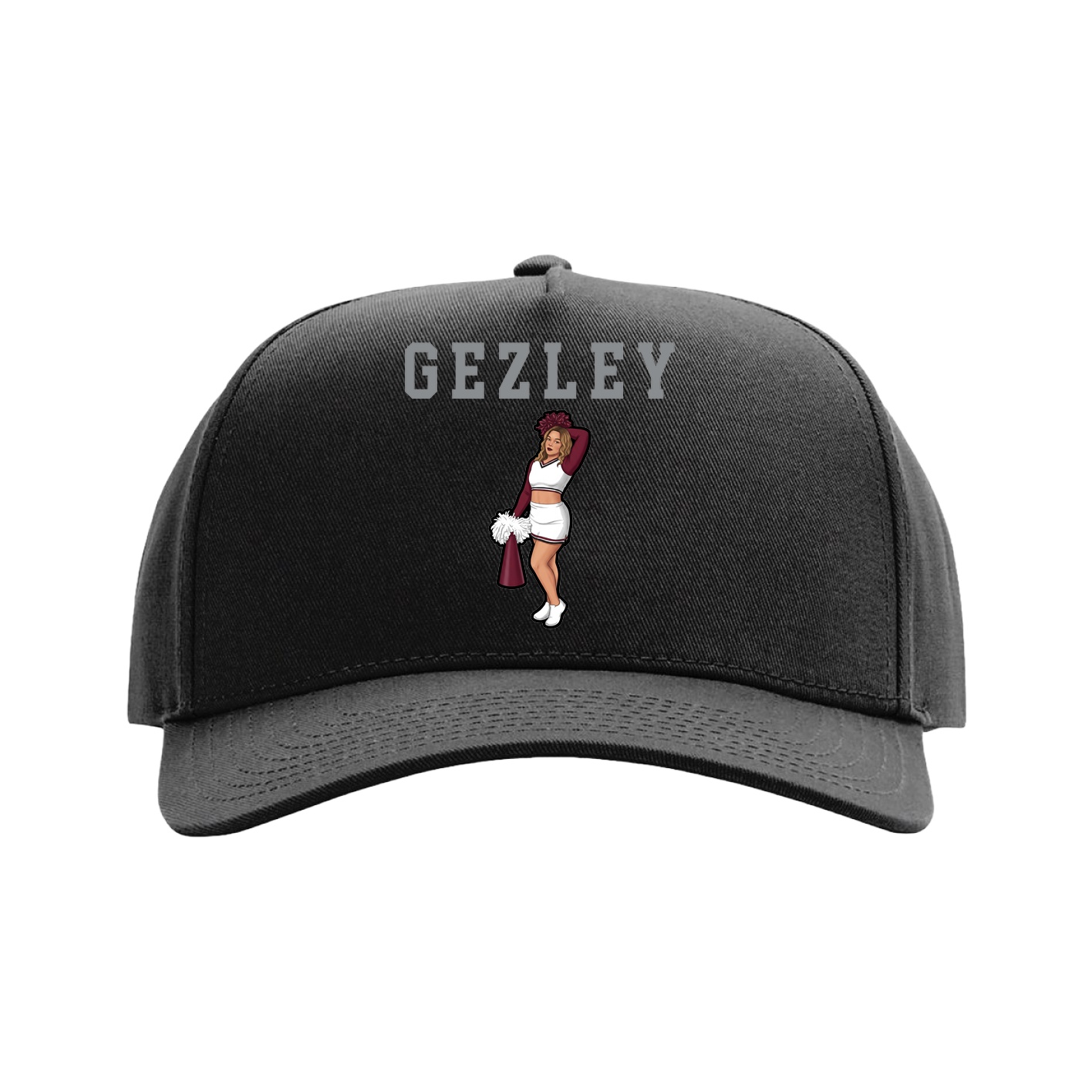 Full Fabric Five-Panel Champ Cap — Shirsey in Black