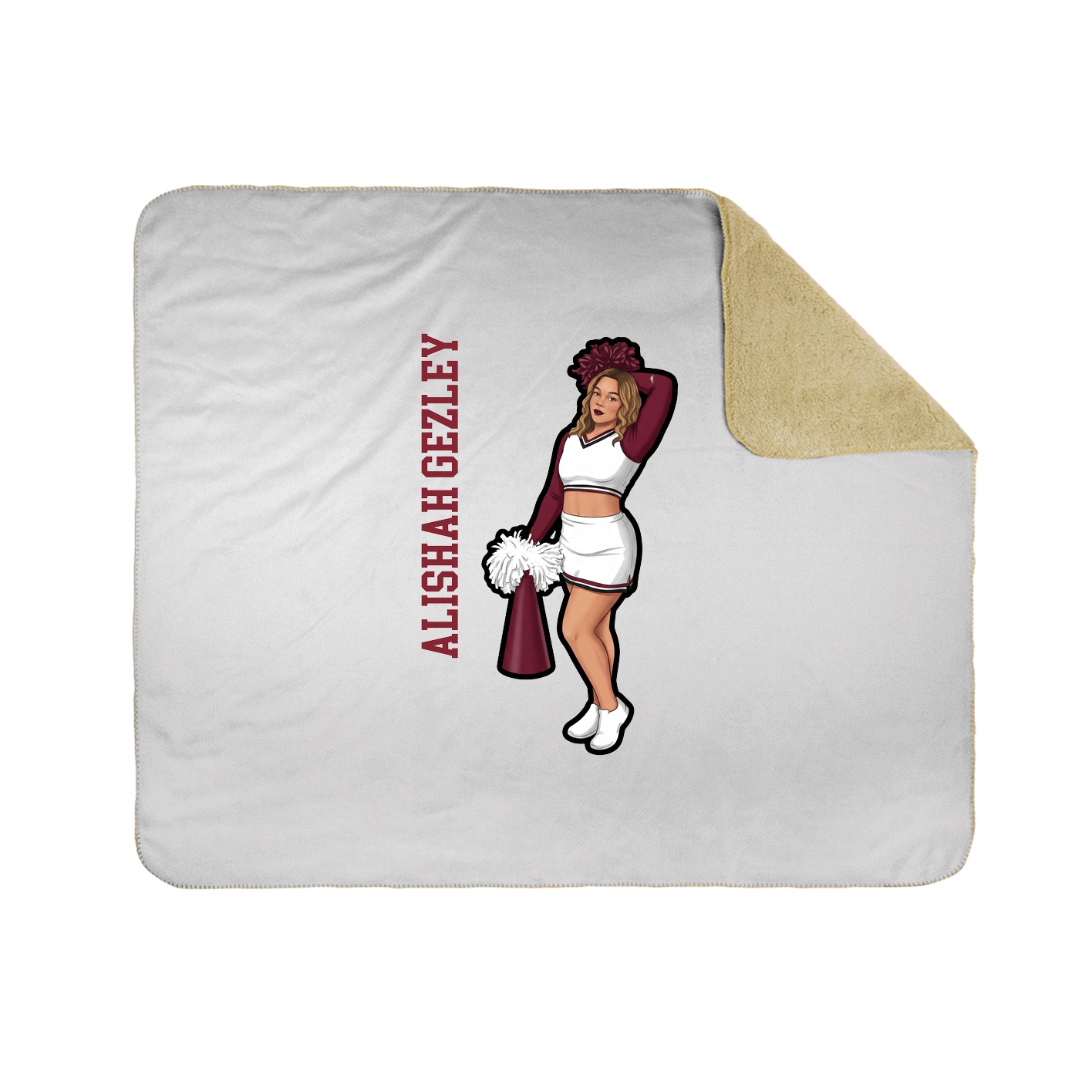 Throw Blanket — Name Vertical in White