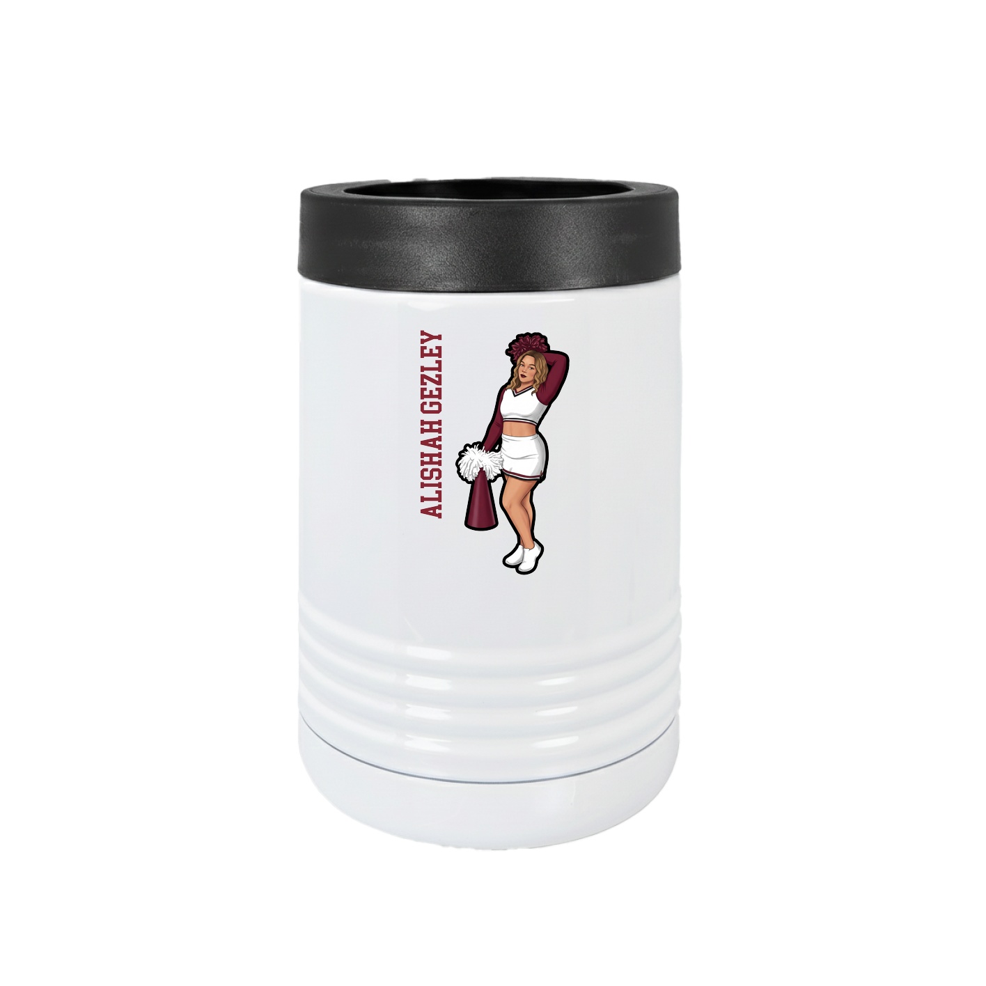 Beverage Holder — Name Vertical in White