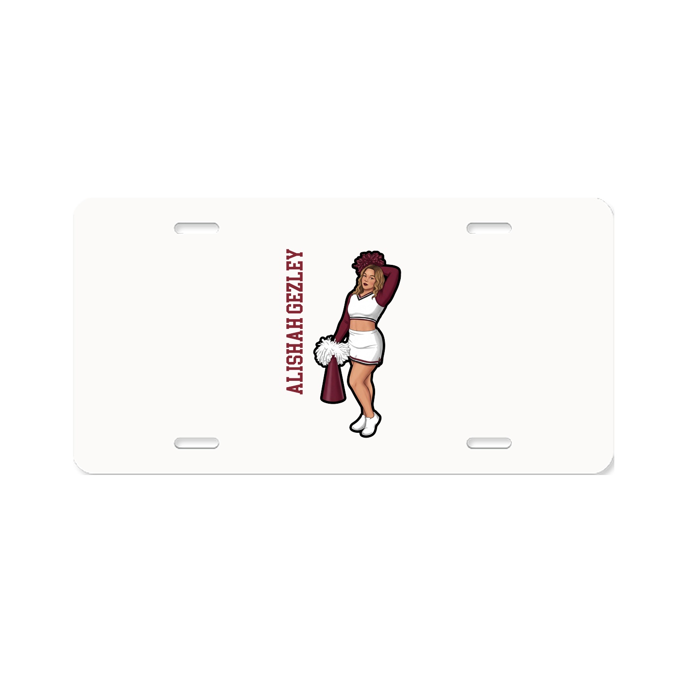 License Plate — Name Vertical in Classic