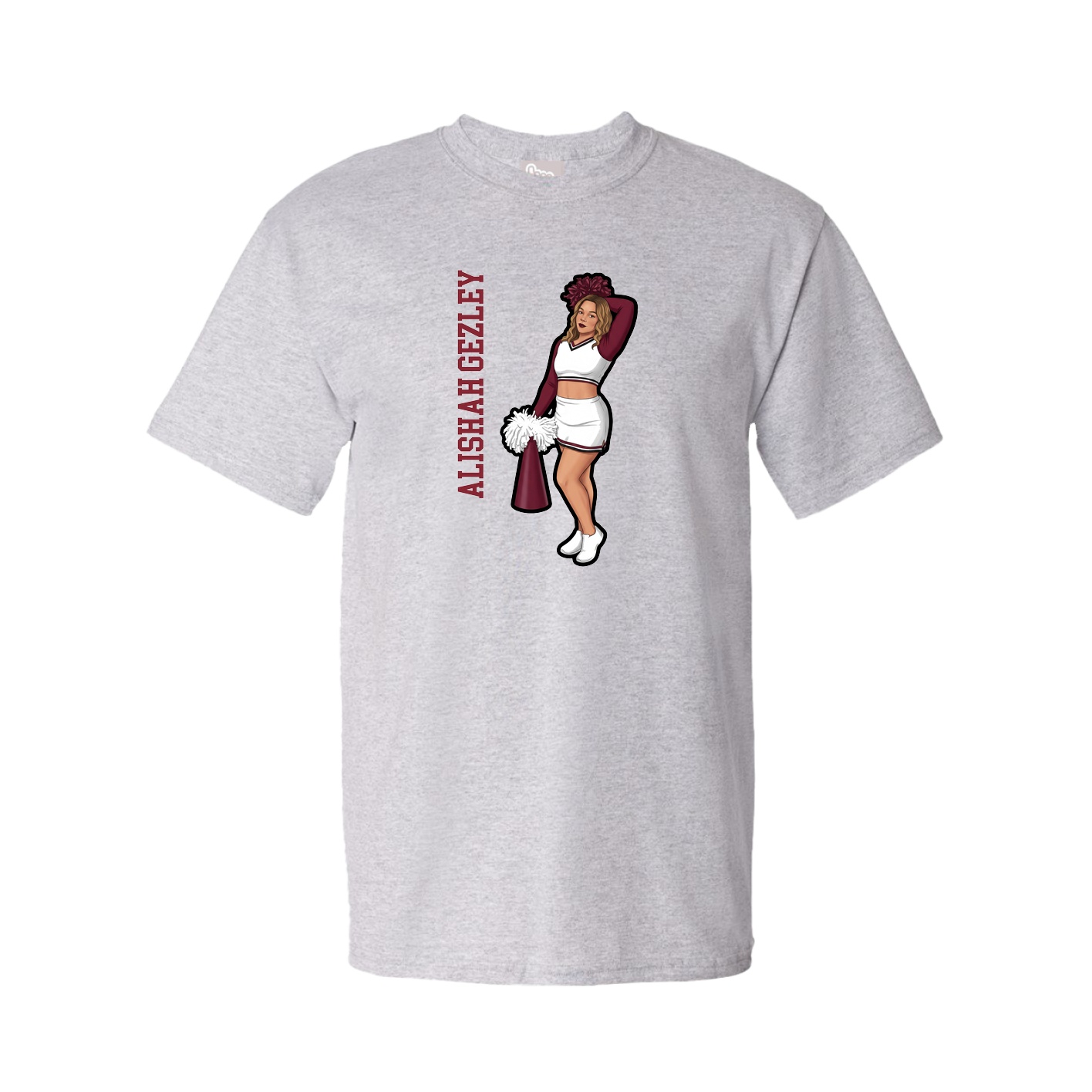 Tee — Name Vertical in Grey