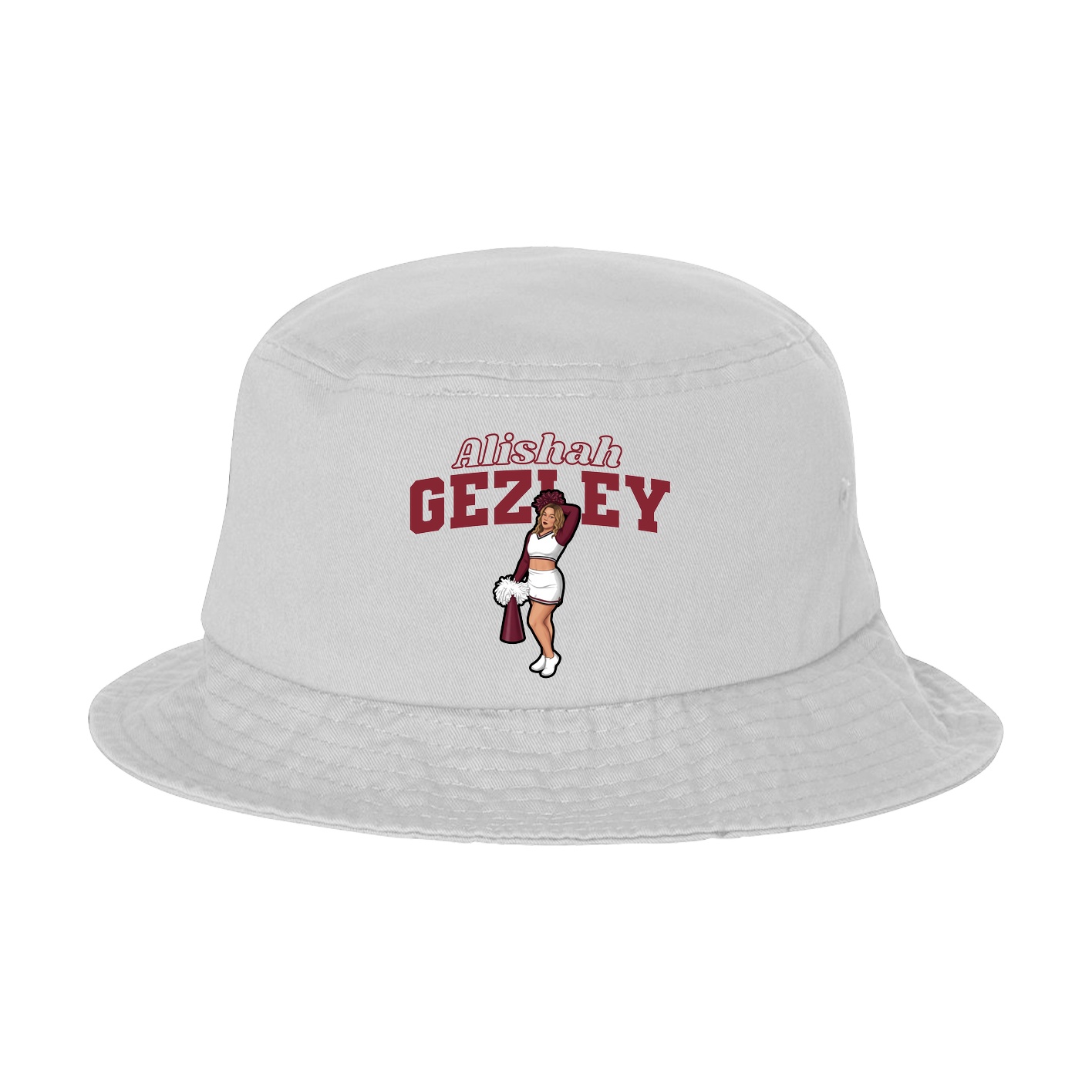 Bucket Cap — Name Arch in White