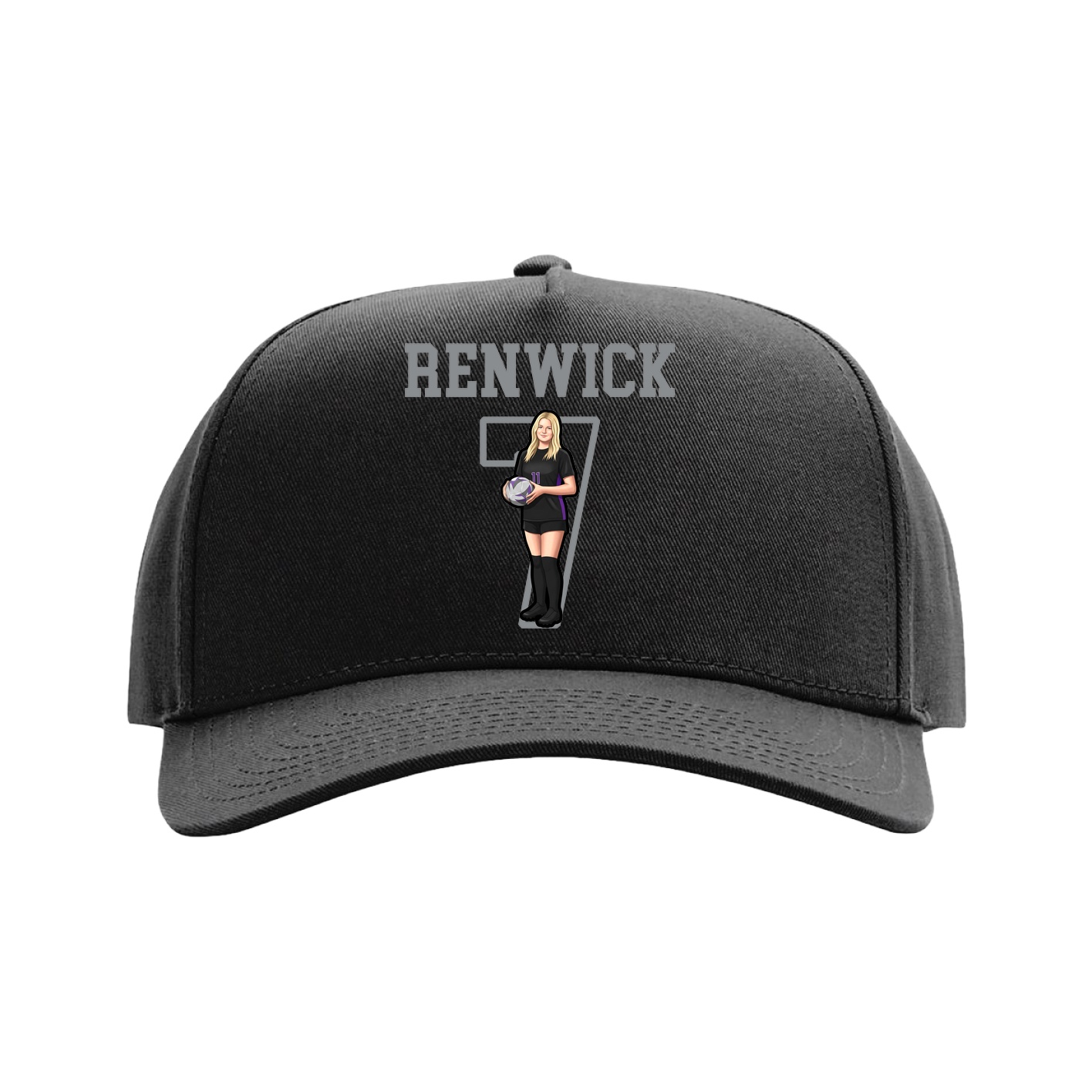 Full Fabric Five-Panel Champ Cap — Shirsey in Black