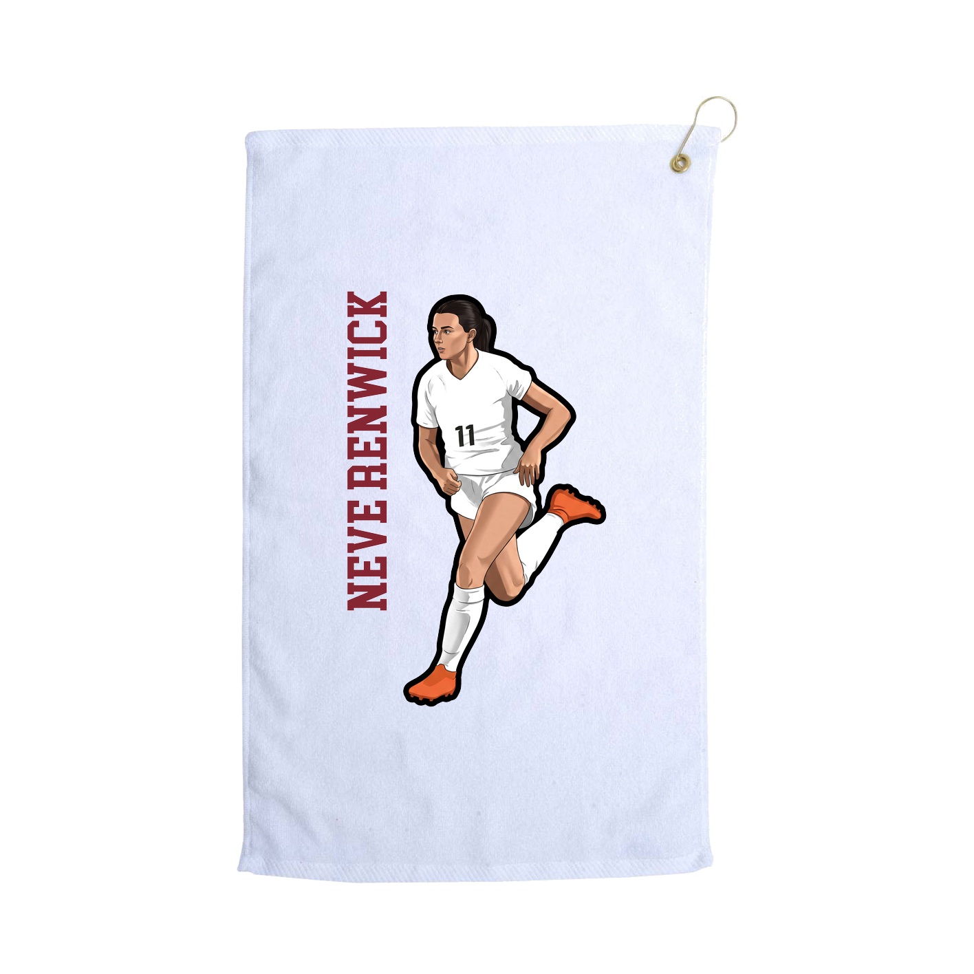 Golf Towel — Name Vertical in White