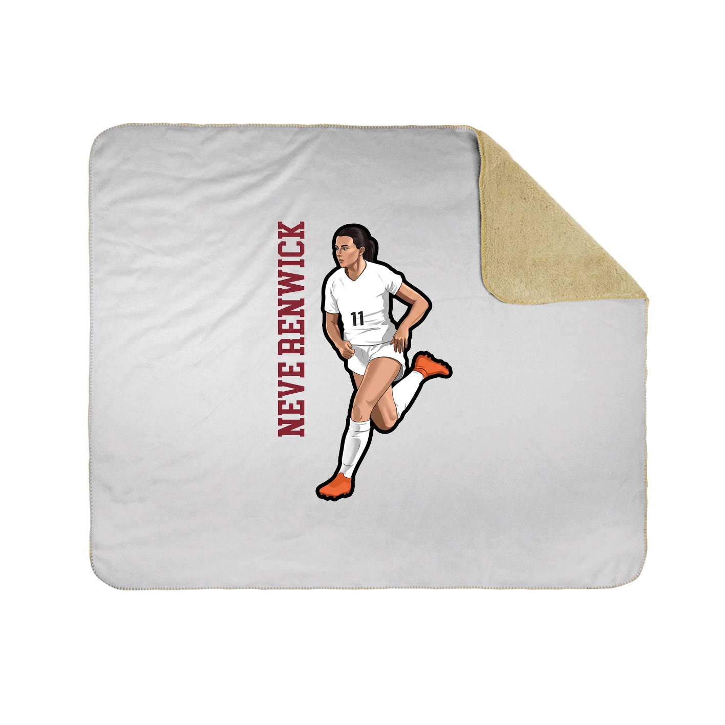 Throw Blanket — Name Vertical in White