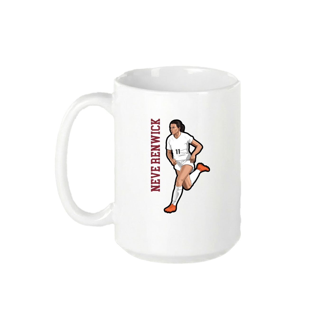 15oz Coffee Mug — Name Vertical in White