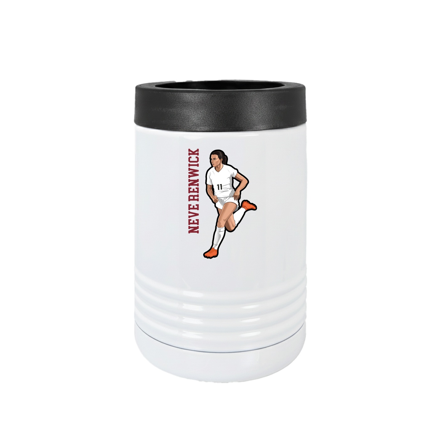 Beverage Holder — Name Vertical in White