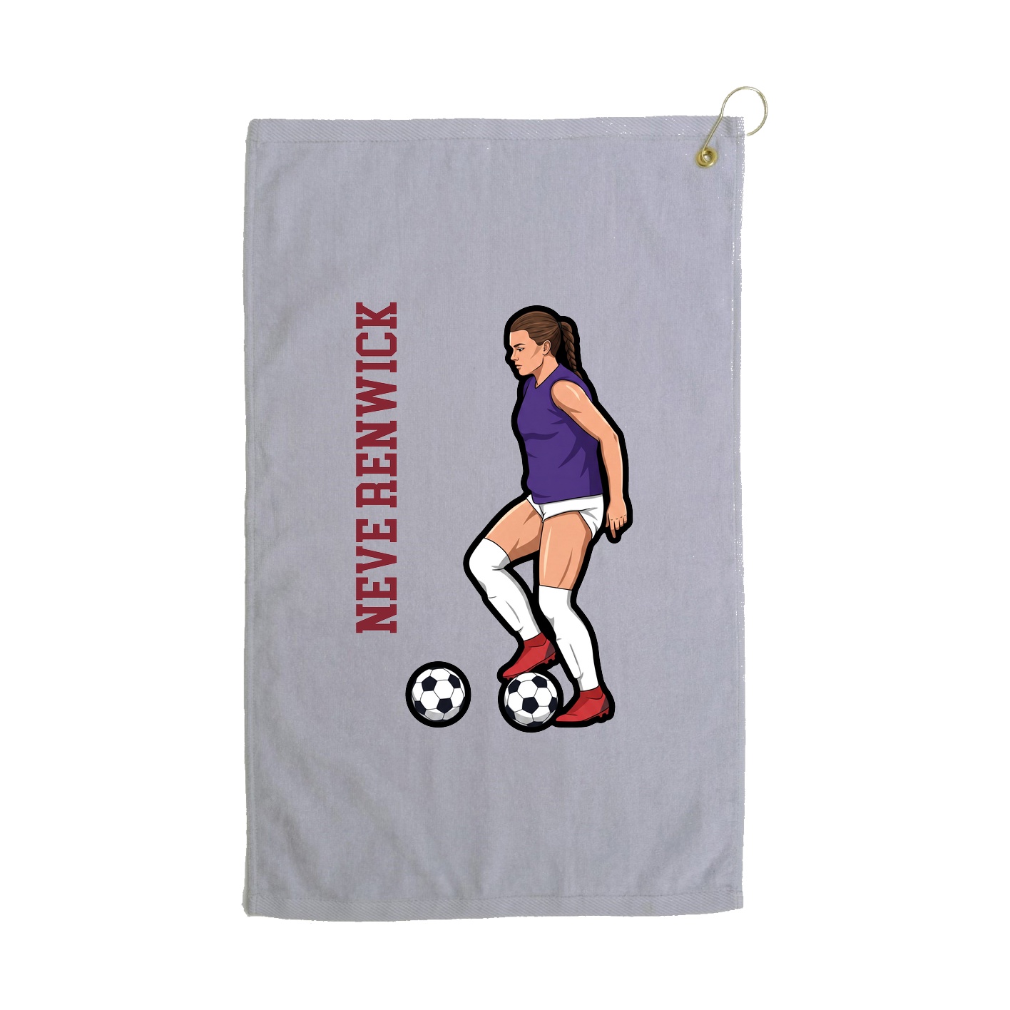 Golf Towel — Name Vertical in Grey