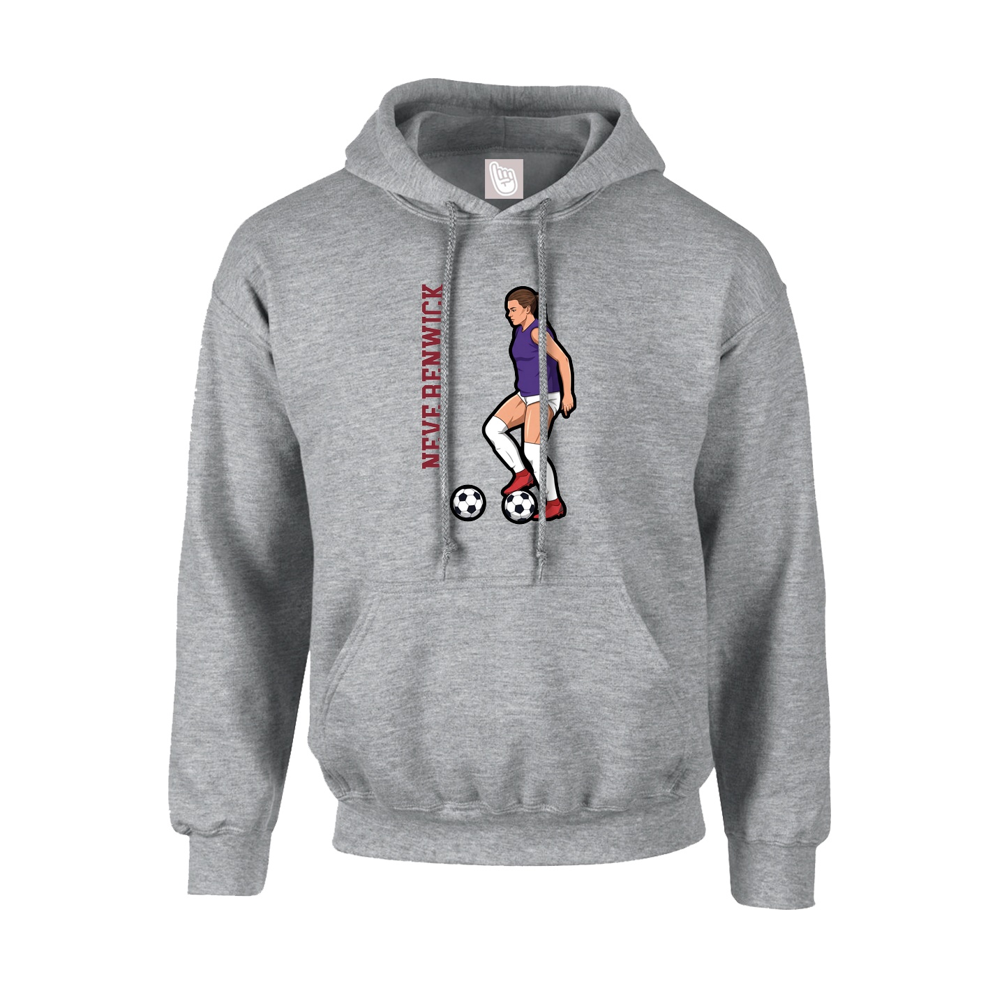 Youth Hoodie — Name Vertical in Grey