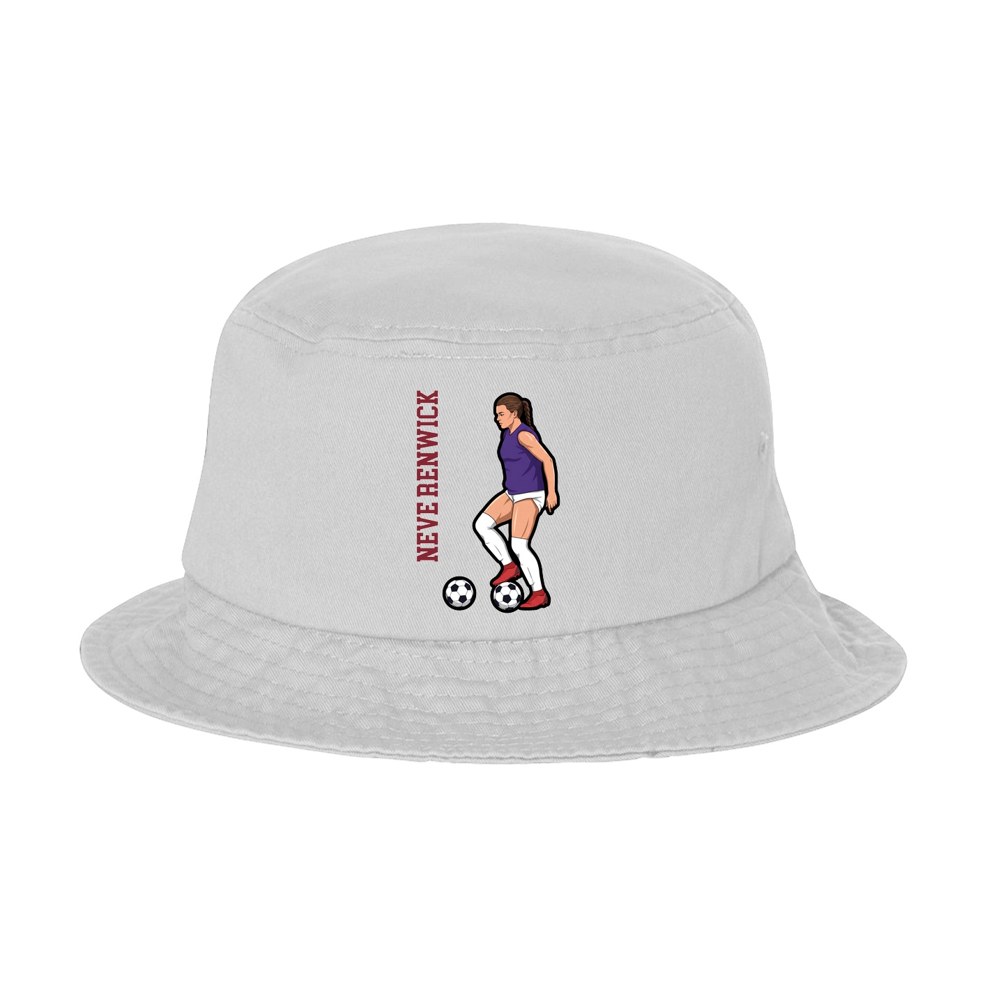 Bucket Cap — Name Vertical in White