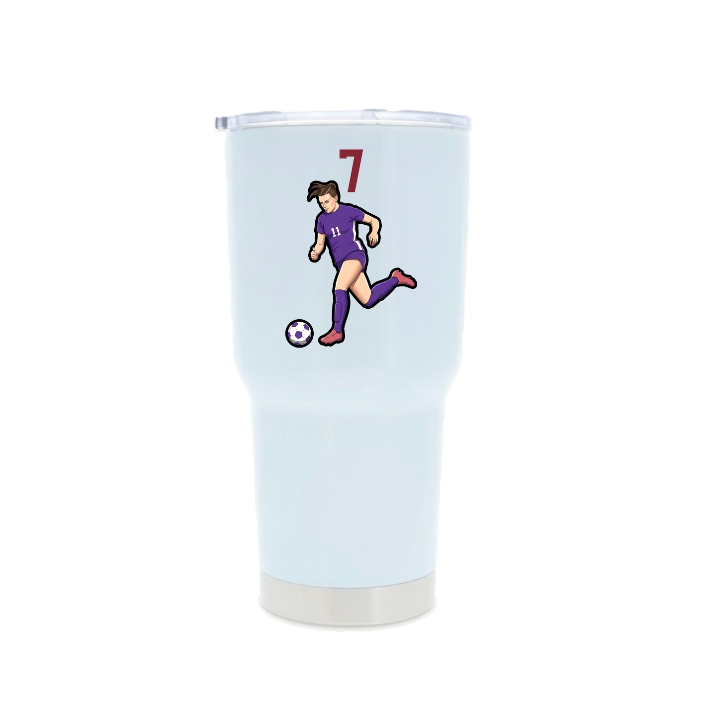 30oz Stainless Steel Tumbler — Number Top in White