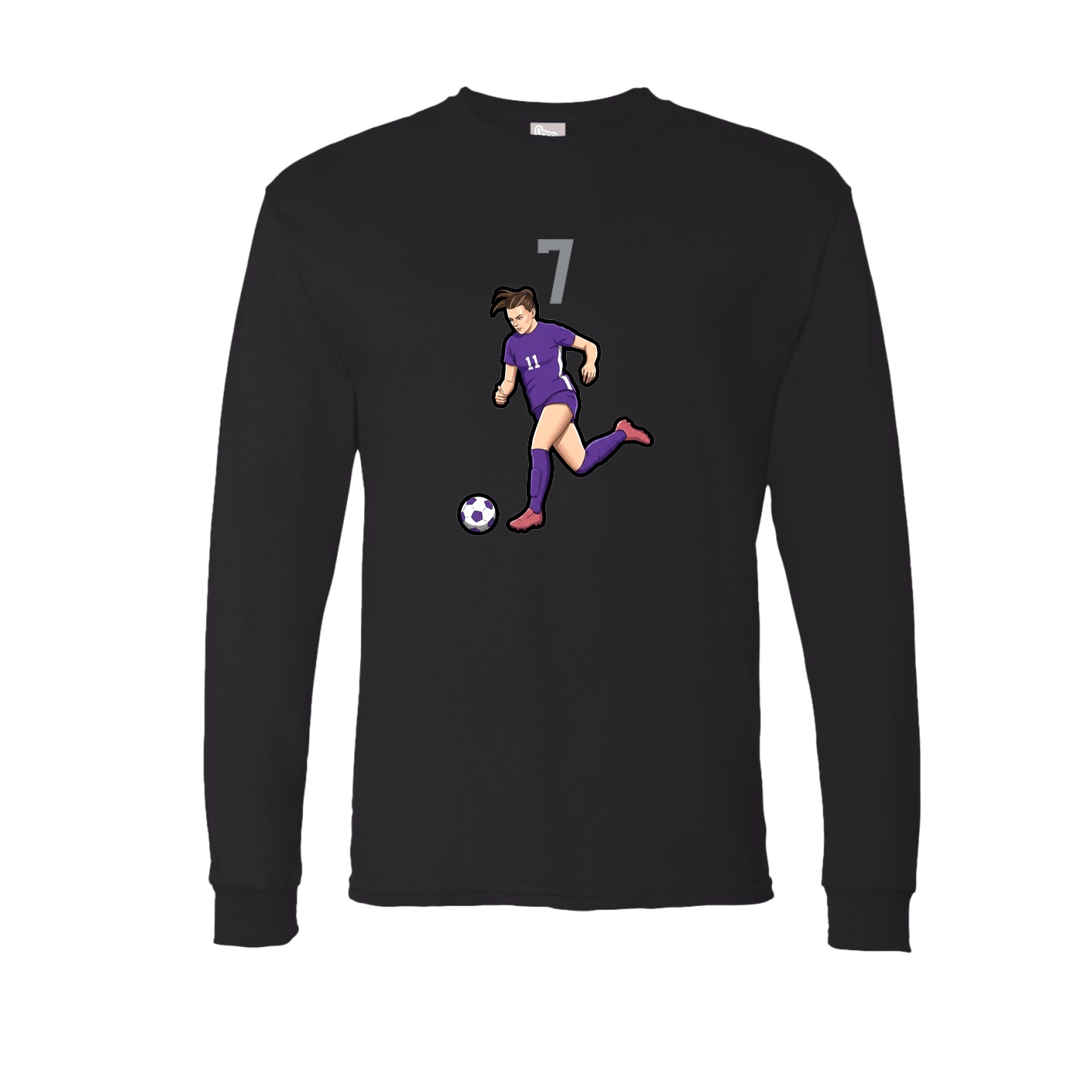 Long Sleeve Tee — Number Top in Black