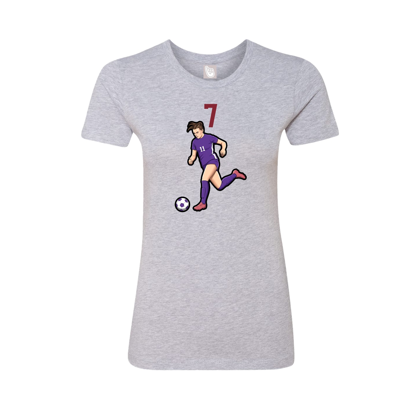 Womens Tee — Number Top in Grey