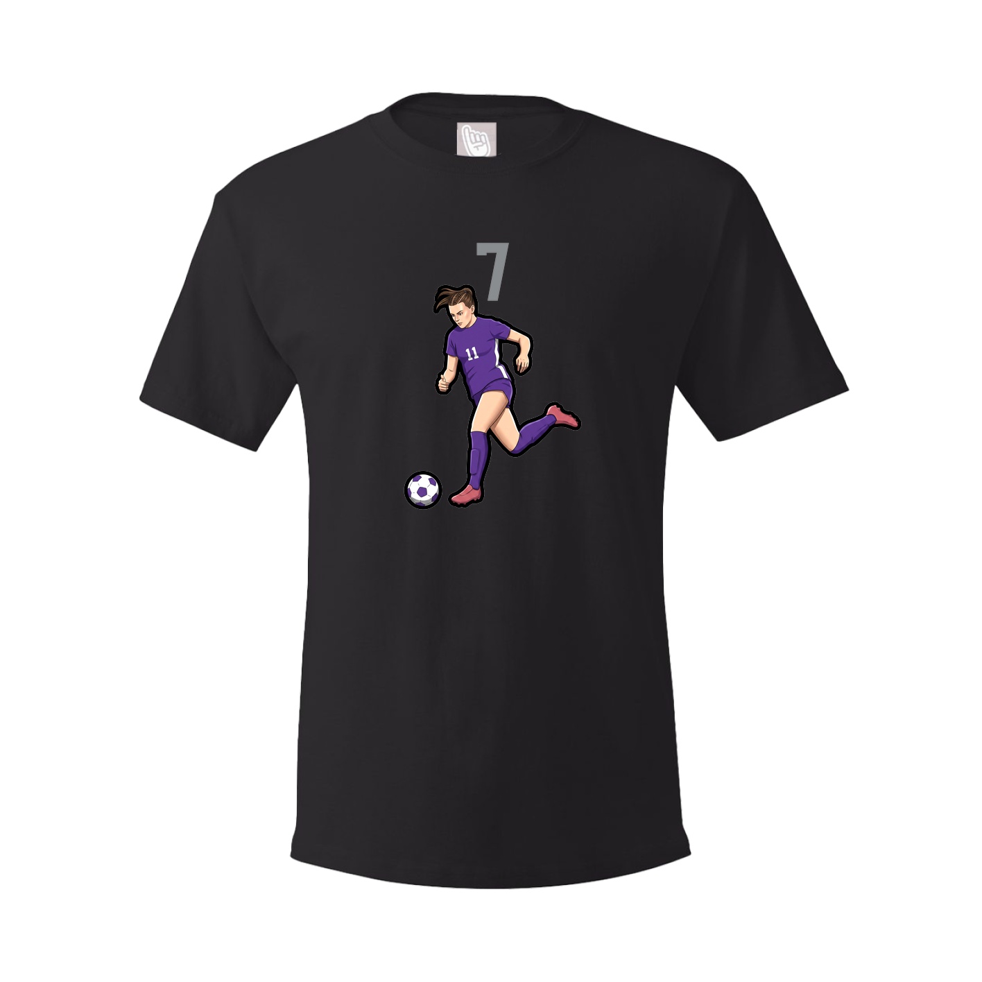 Youth Tee — Number Top in Black