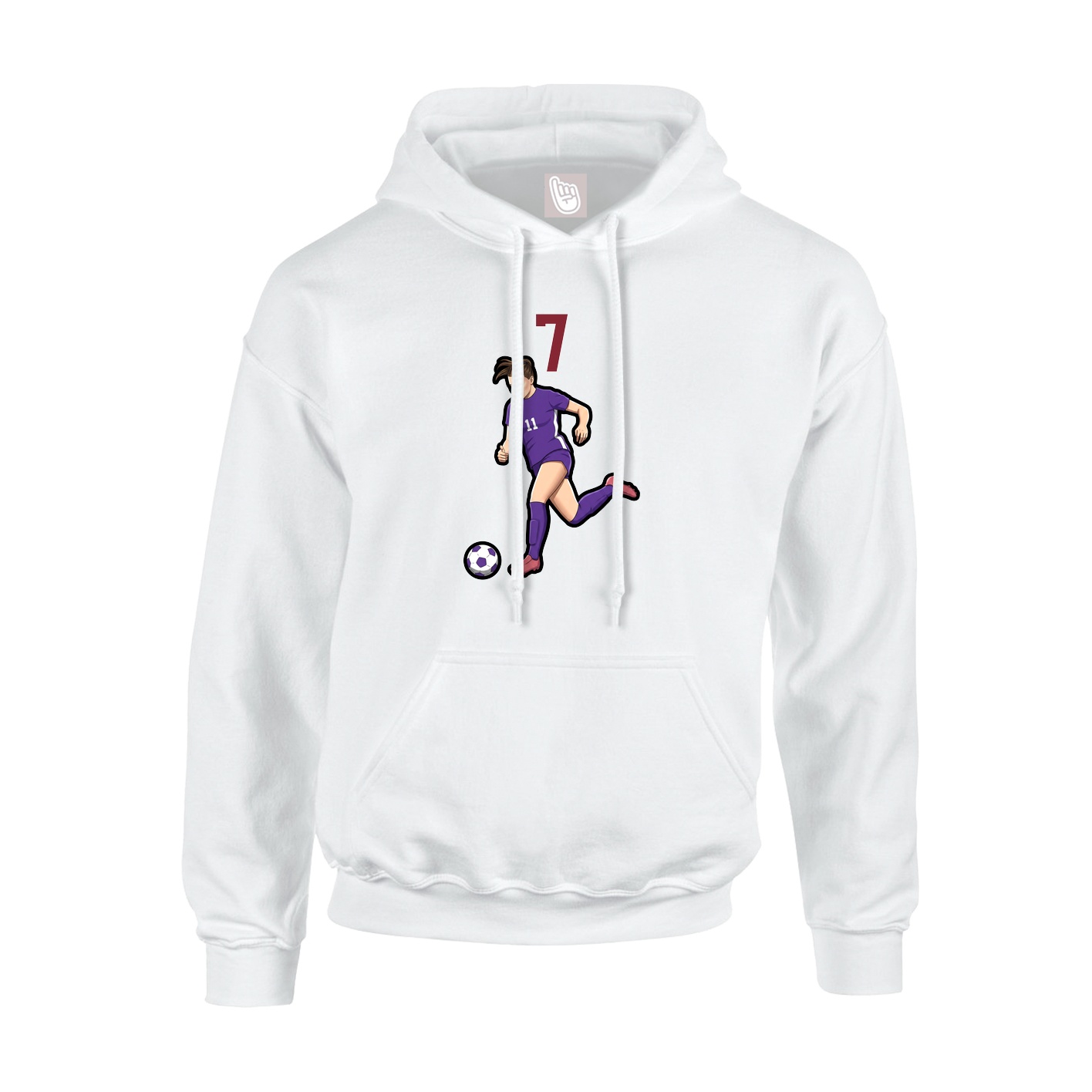 Hoodie — Number Top in White