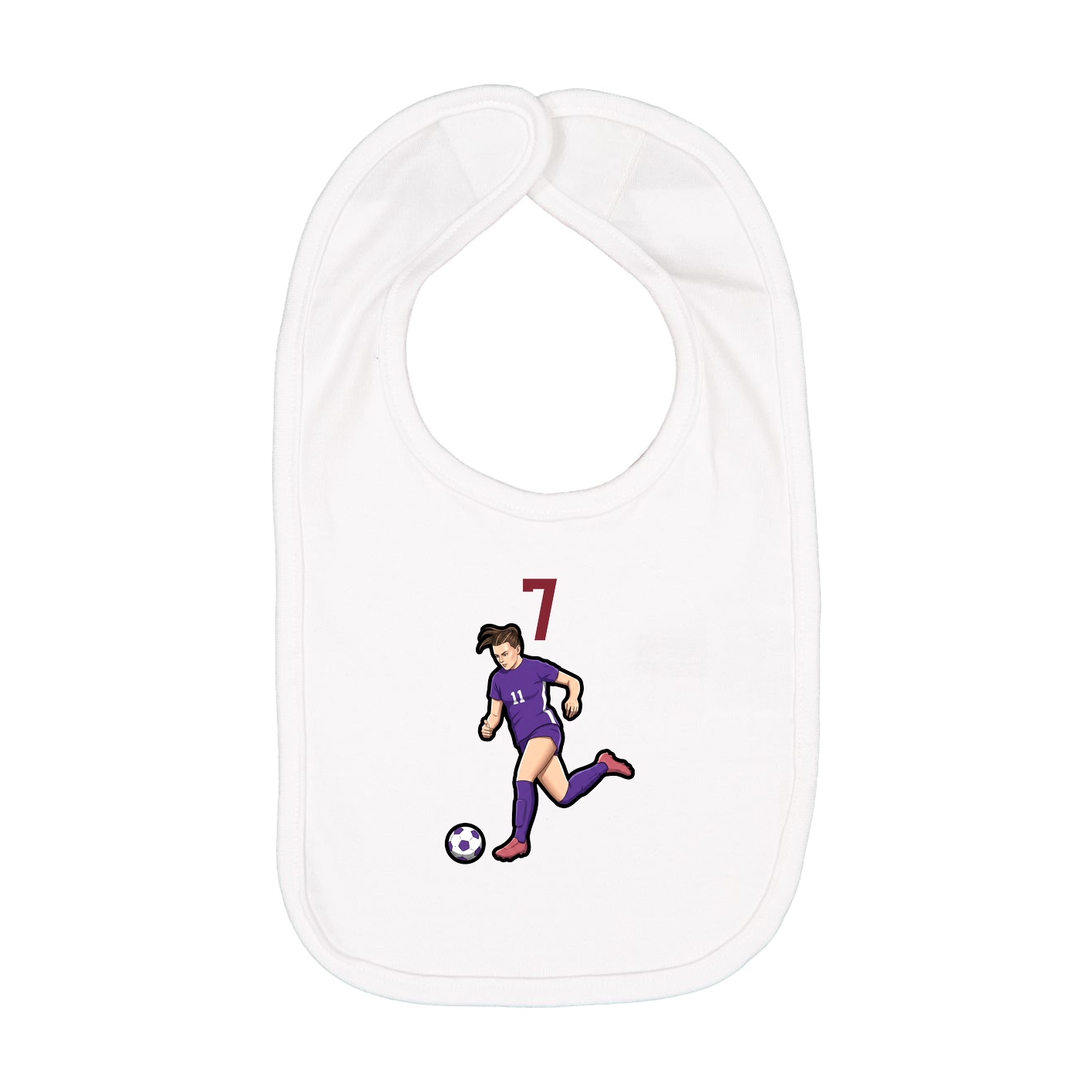 Infant Bib — Number Top in White