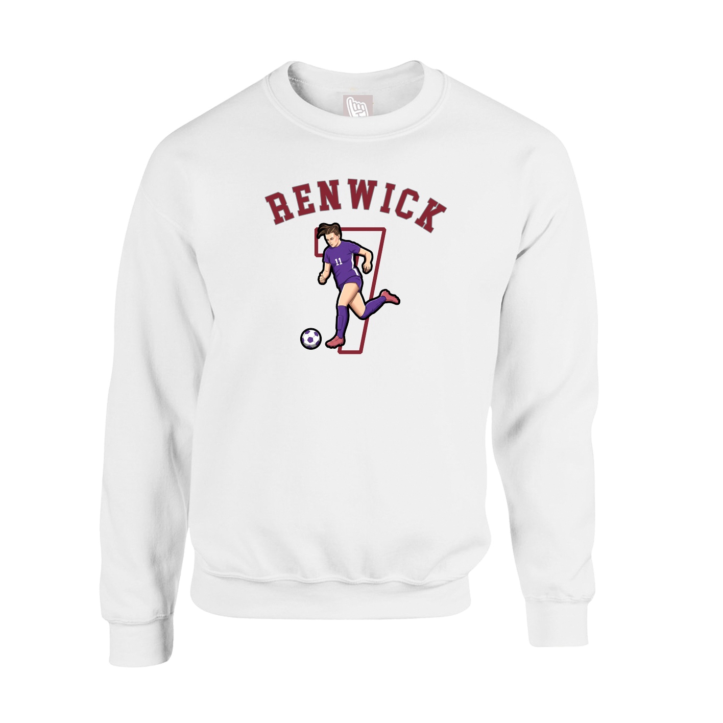 Fleece Crew — Shirsey Arch in White