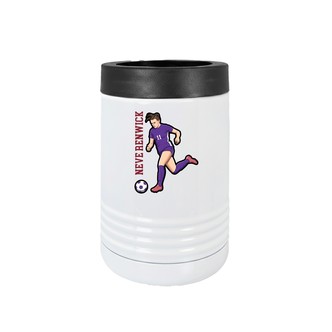 Beverage Holder — Name Vertical in White