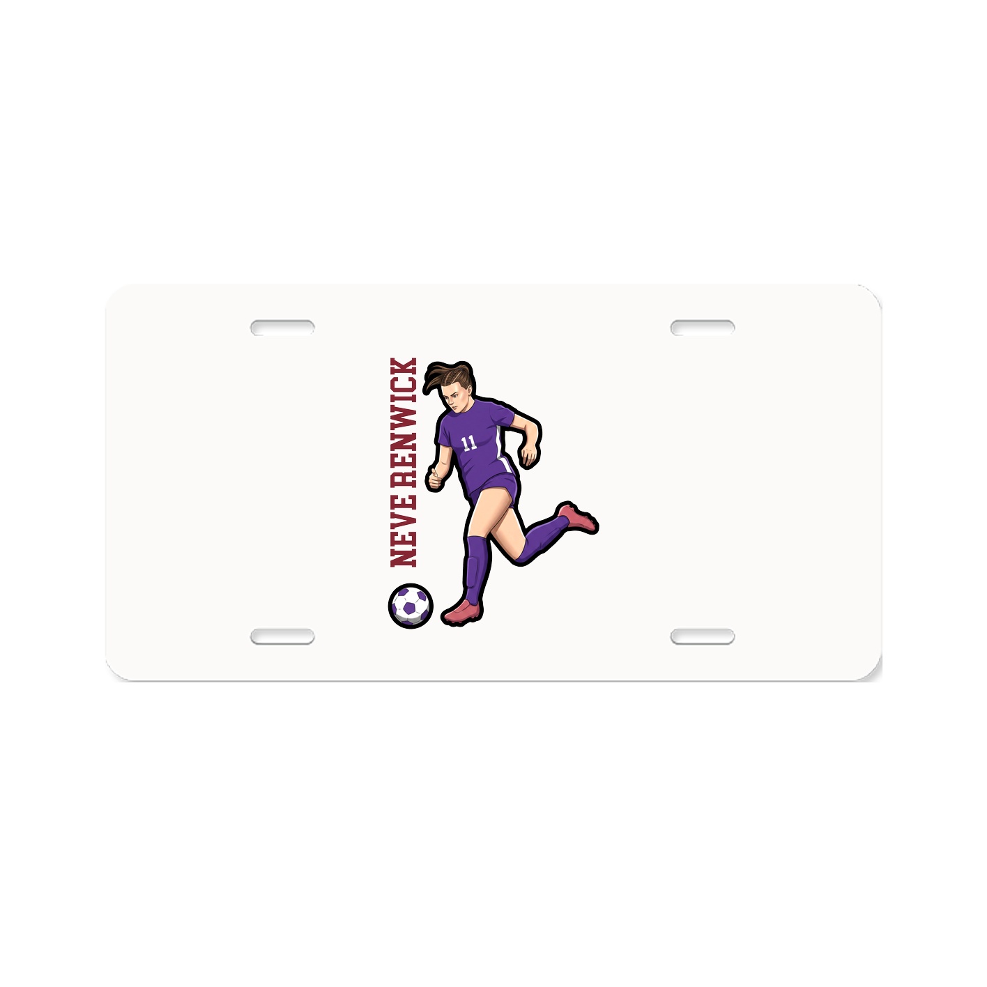 License Plate — Name Vertical in Classic