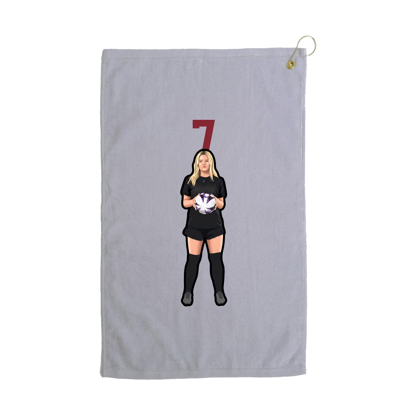 Golf Towel — Number Top in Grey