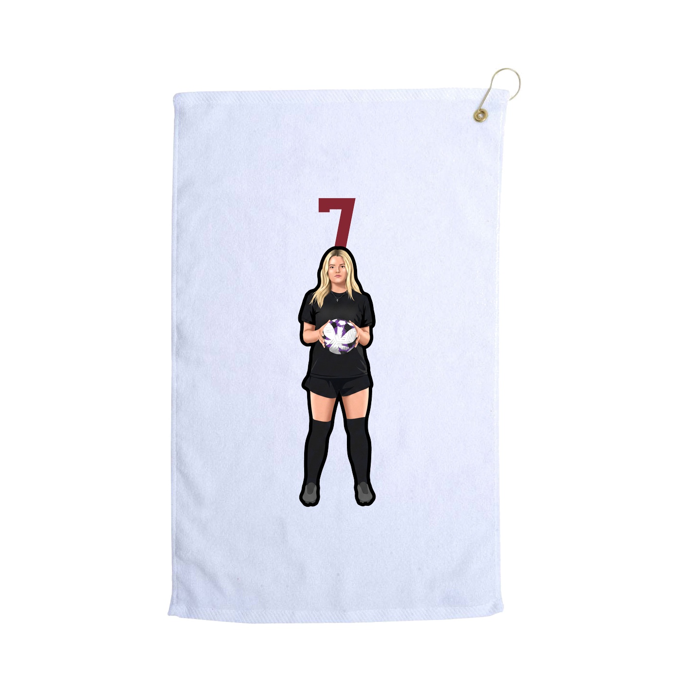 Golf Towel — Number Top in White