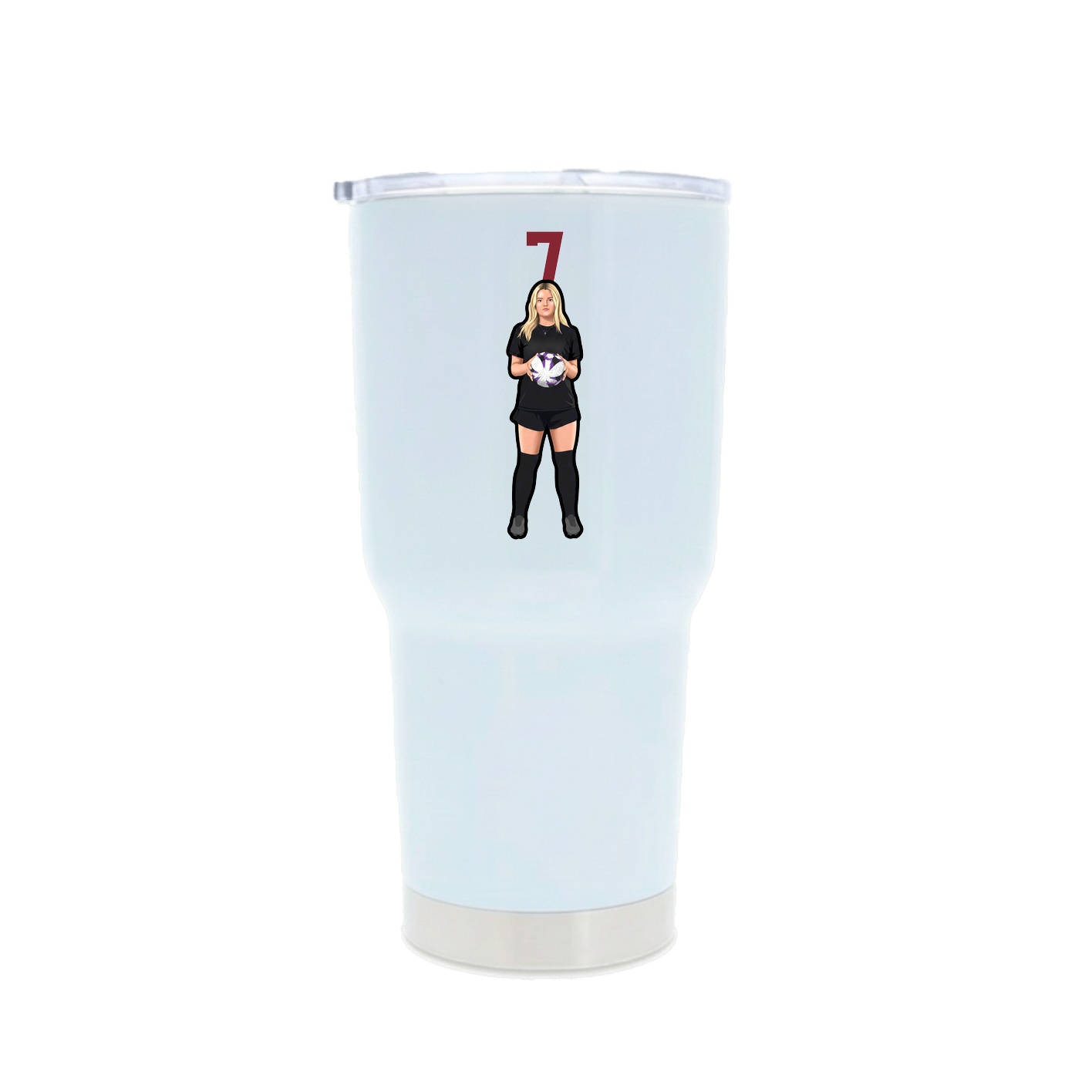 30oz Stainless Steel Tumbler — Number Top in White