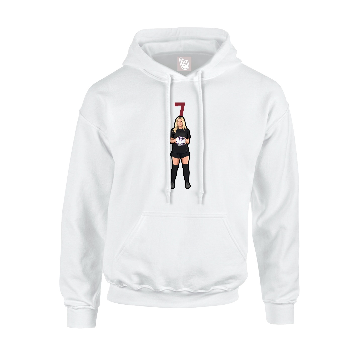 Youth Hoodie — Number Top in White