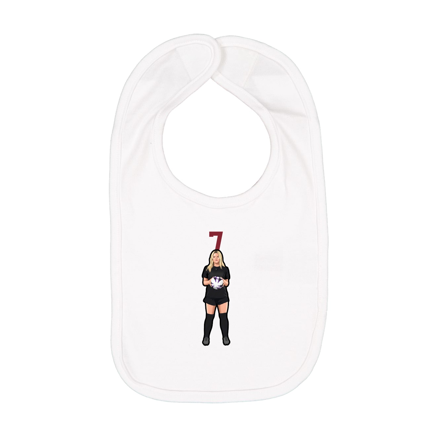 Infant Bib — Number Top in White