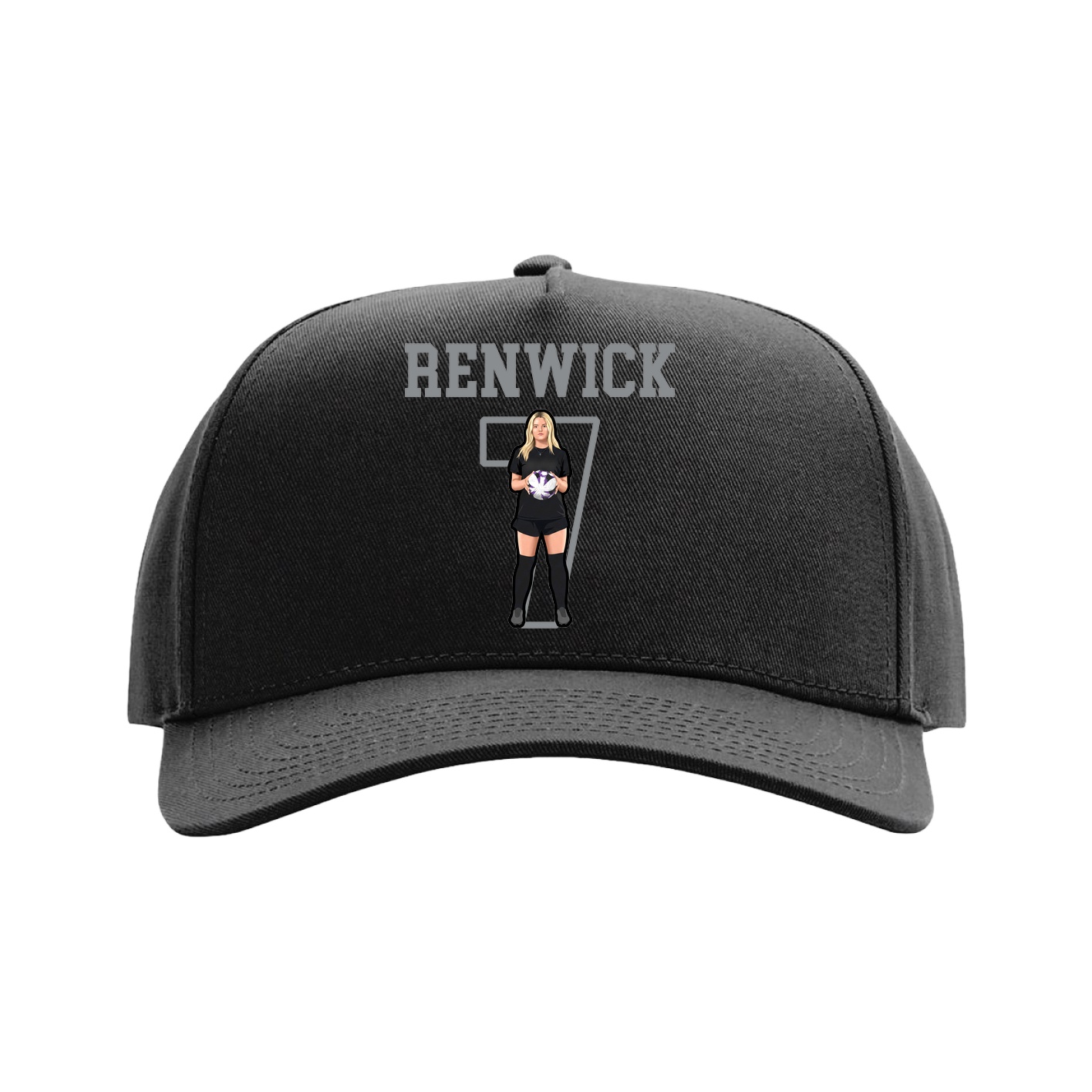 Full Fabric Five-Panel Champ Cap — Shirsey in Black