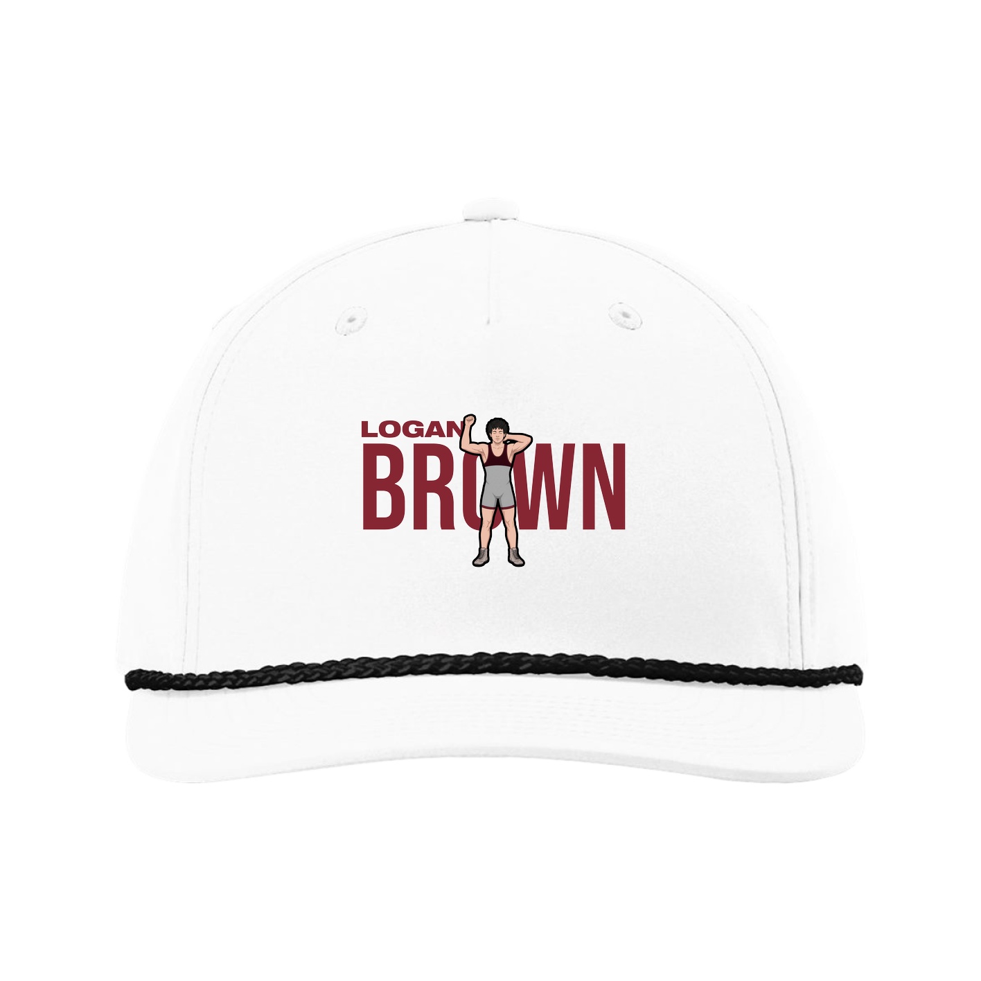 Five-Panel Classic Rope Cap — Player Name in White
