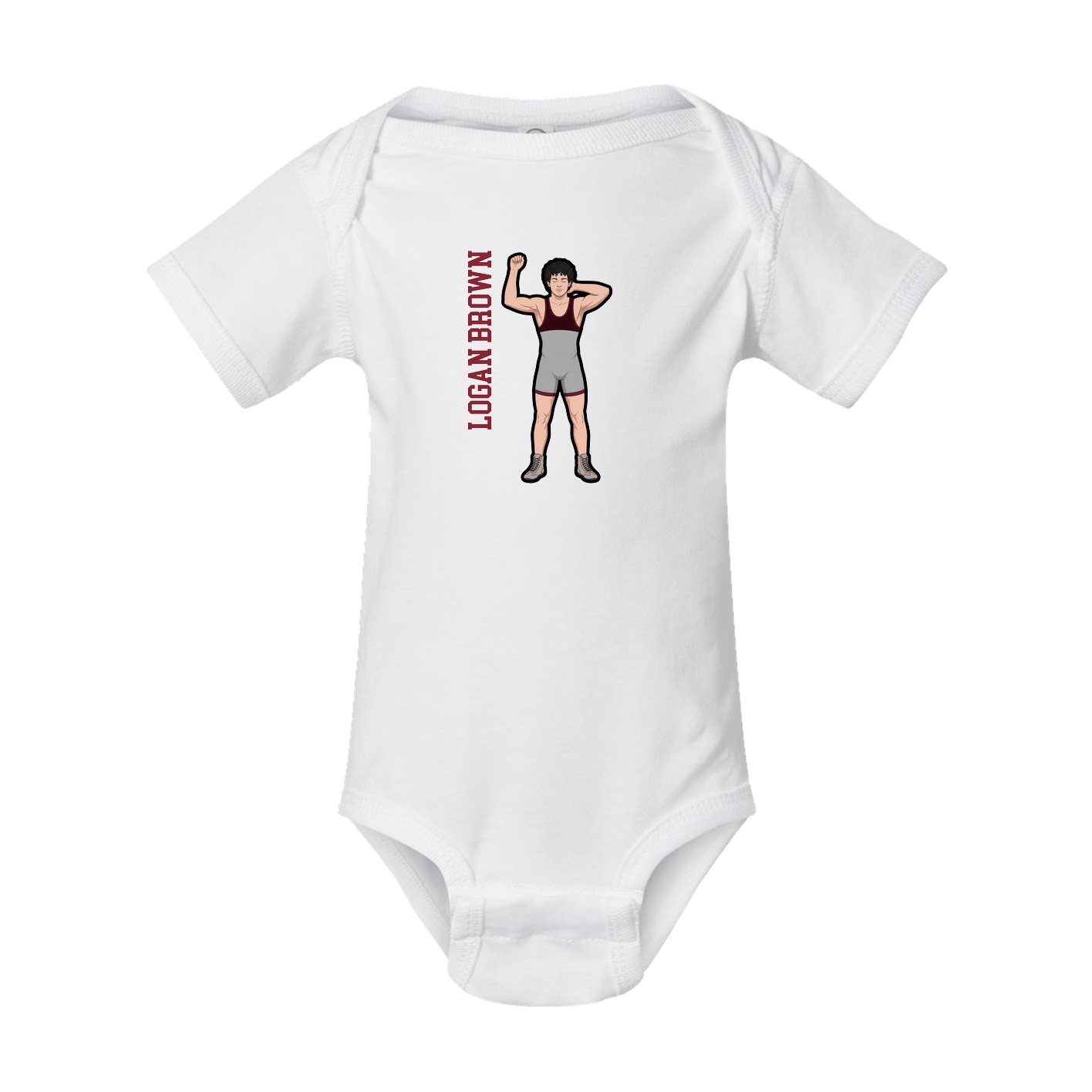 Baby Onesie — Name Vertical in White