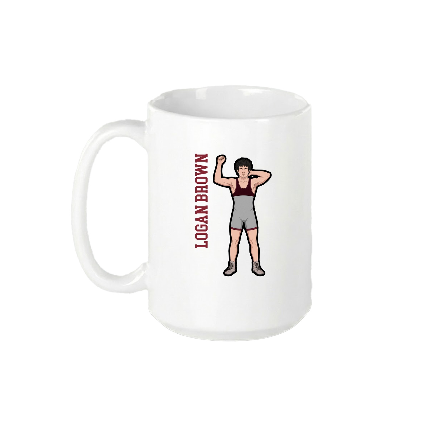 15oz Coffee Mug — Name Vertical in White