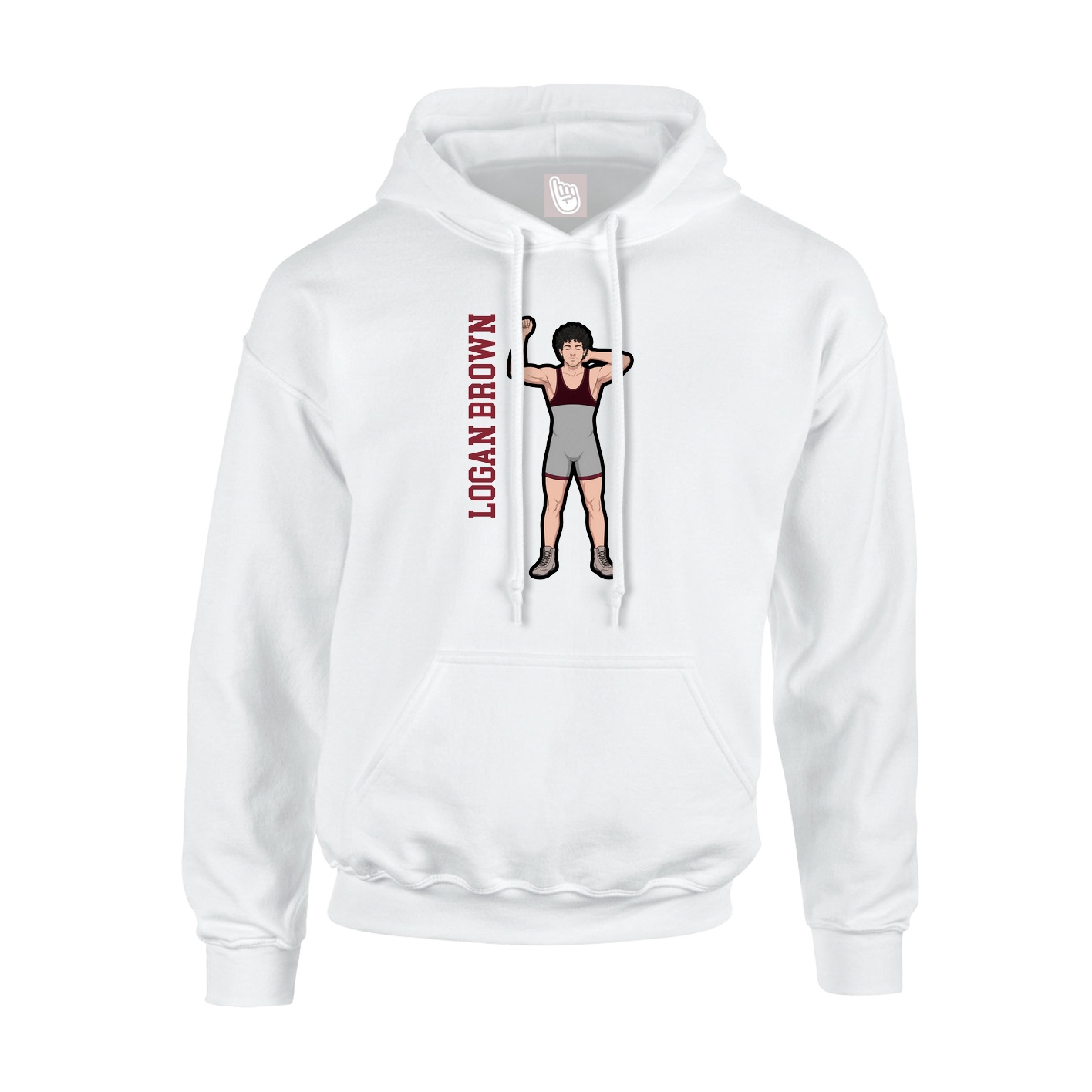 Hoodie — Name Vertical in White