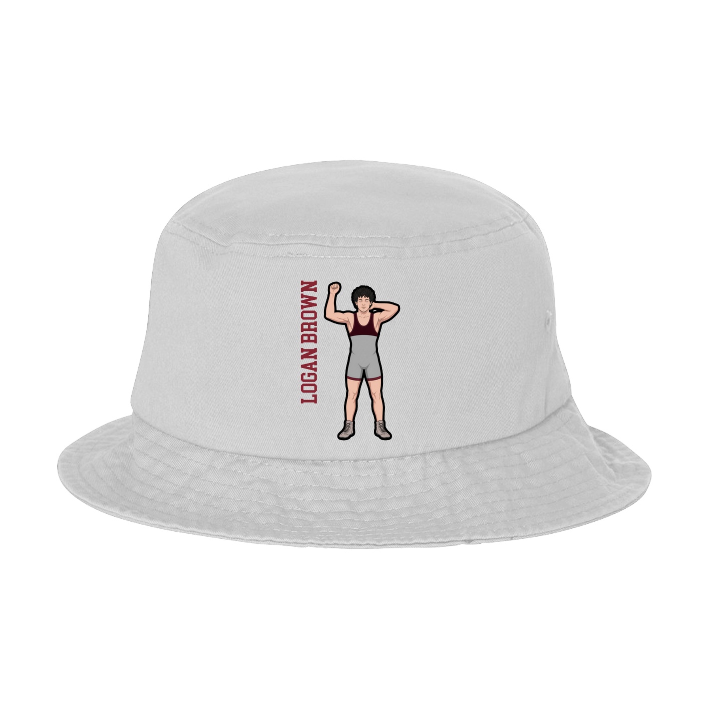 Bucket Cap — Name Vertical in White
