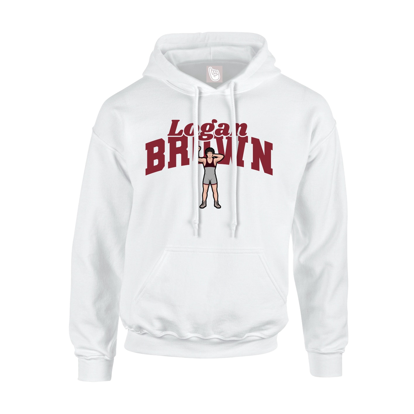 Youth Hoodie — Signature Arch in White
