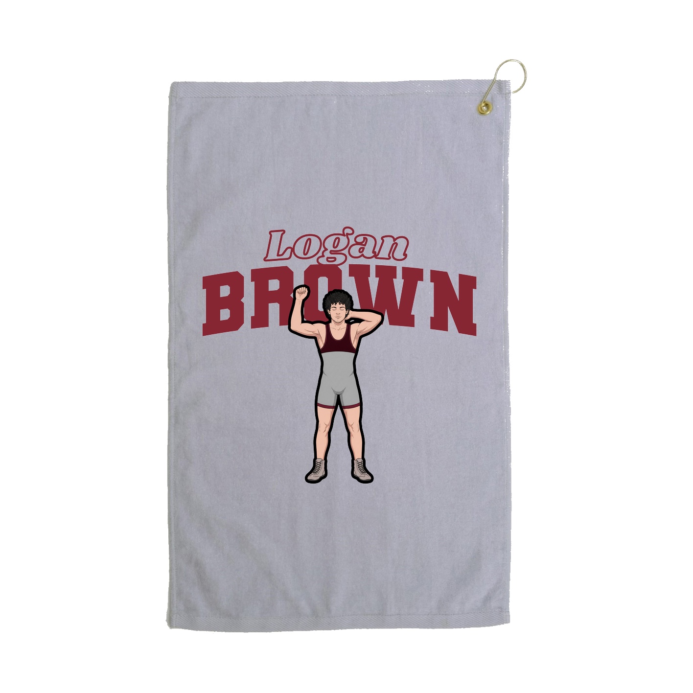 Golf Towel — Name Arch in Grey