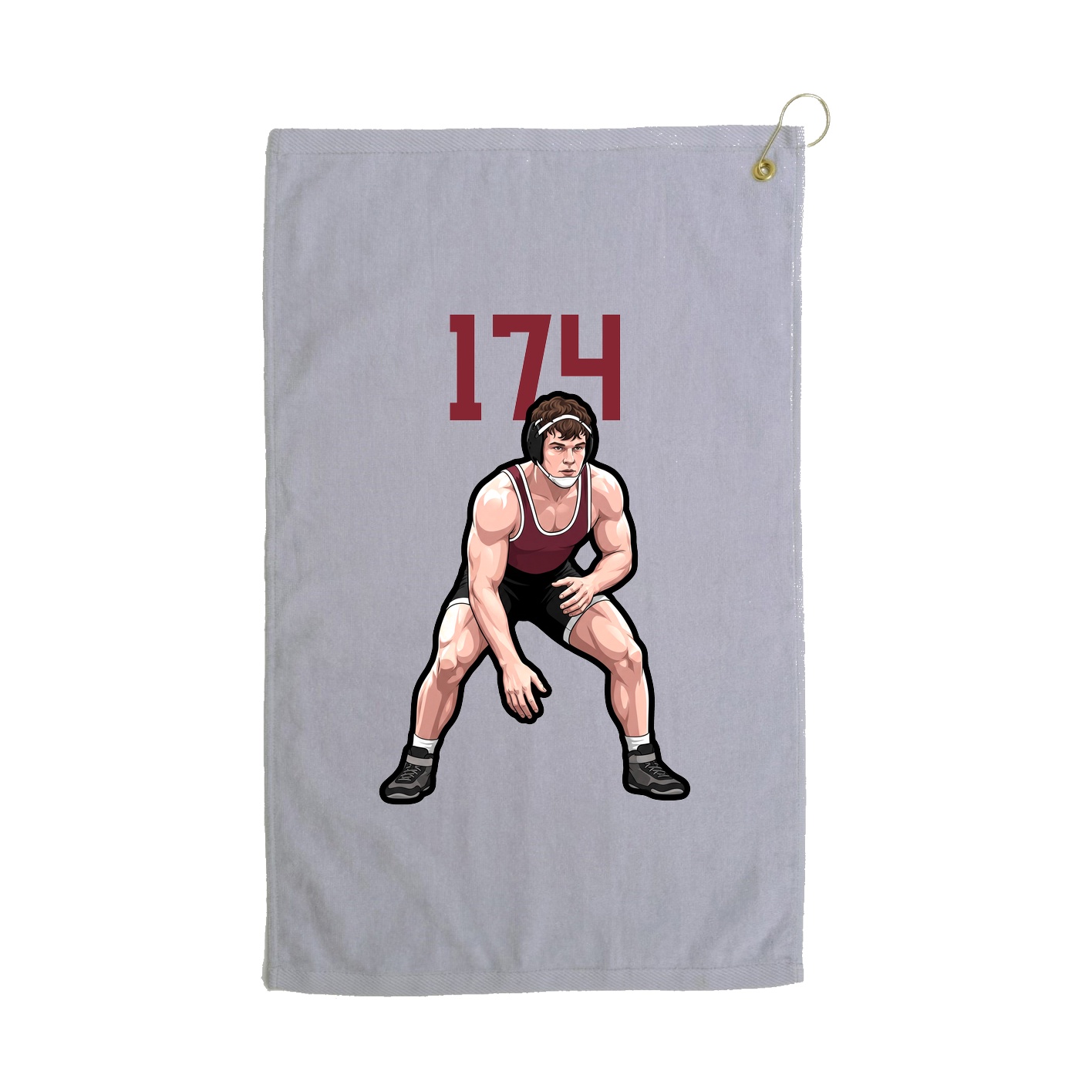 Golf Towel — Number Top in Grey