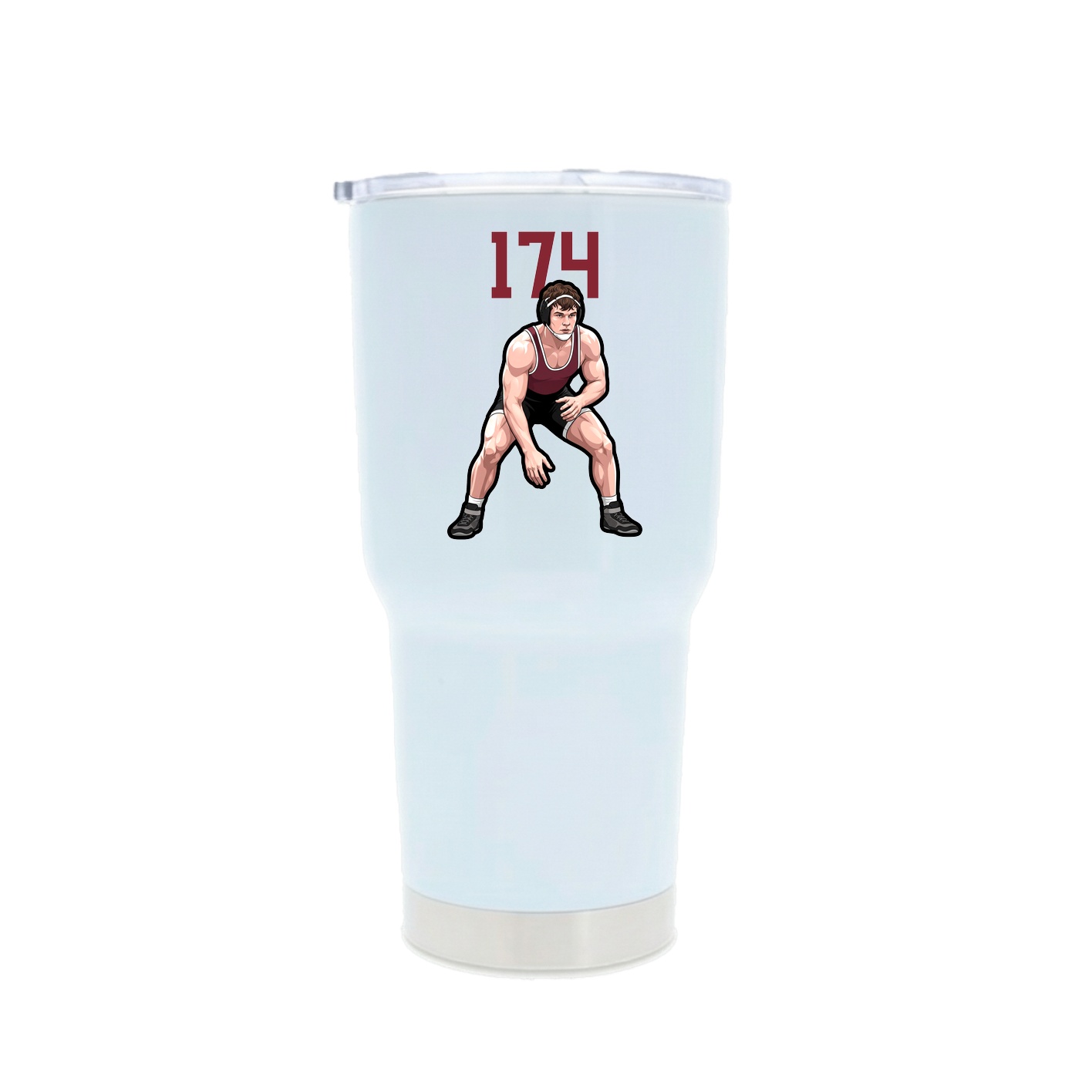 30oz Stainless Steel Tumbler — Number Top in White