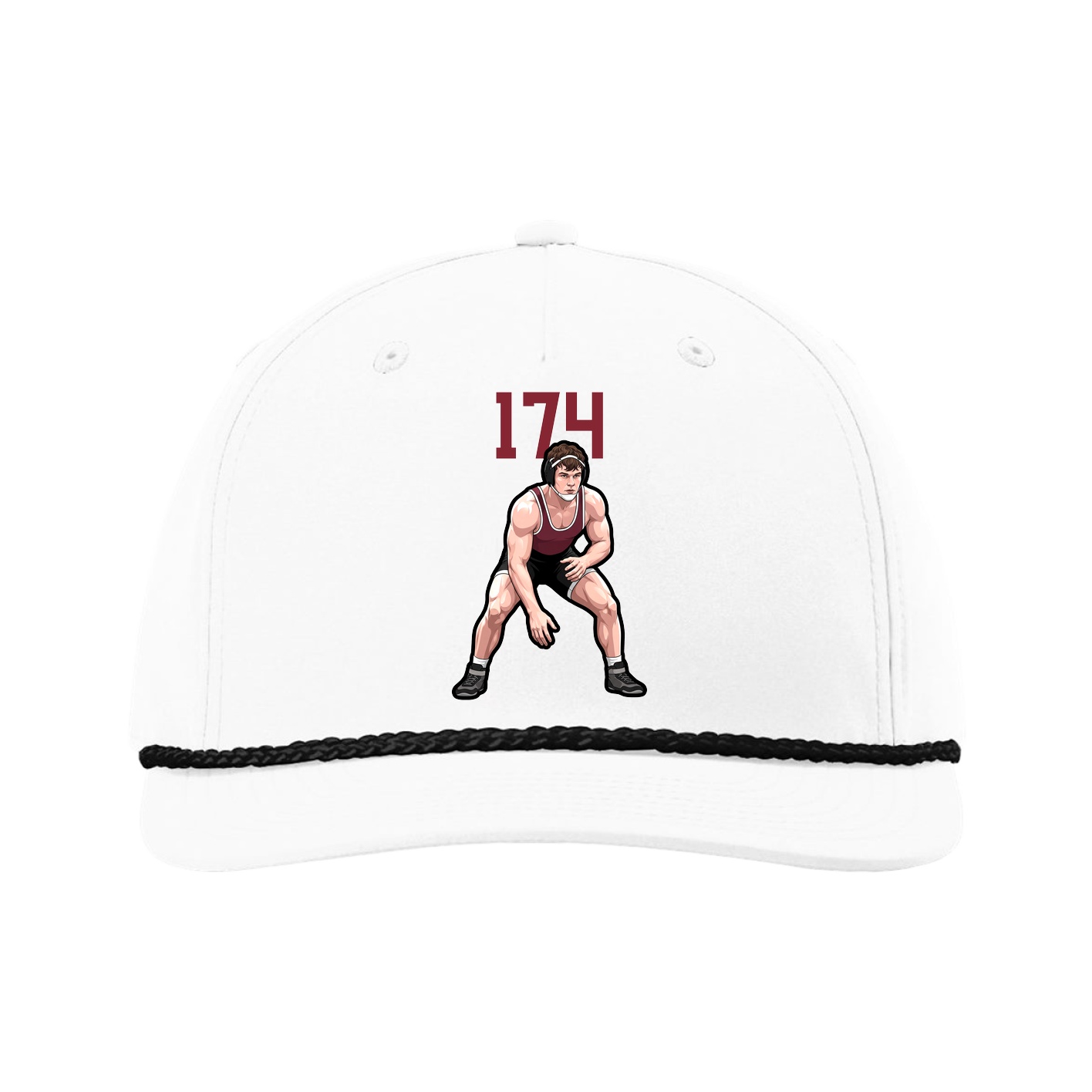 Five-Panel Classic Rope Cap — Number Top in White