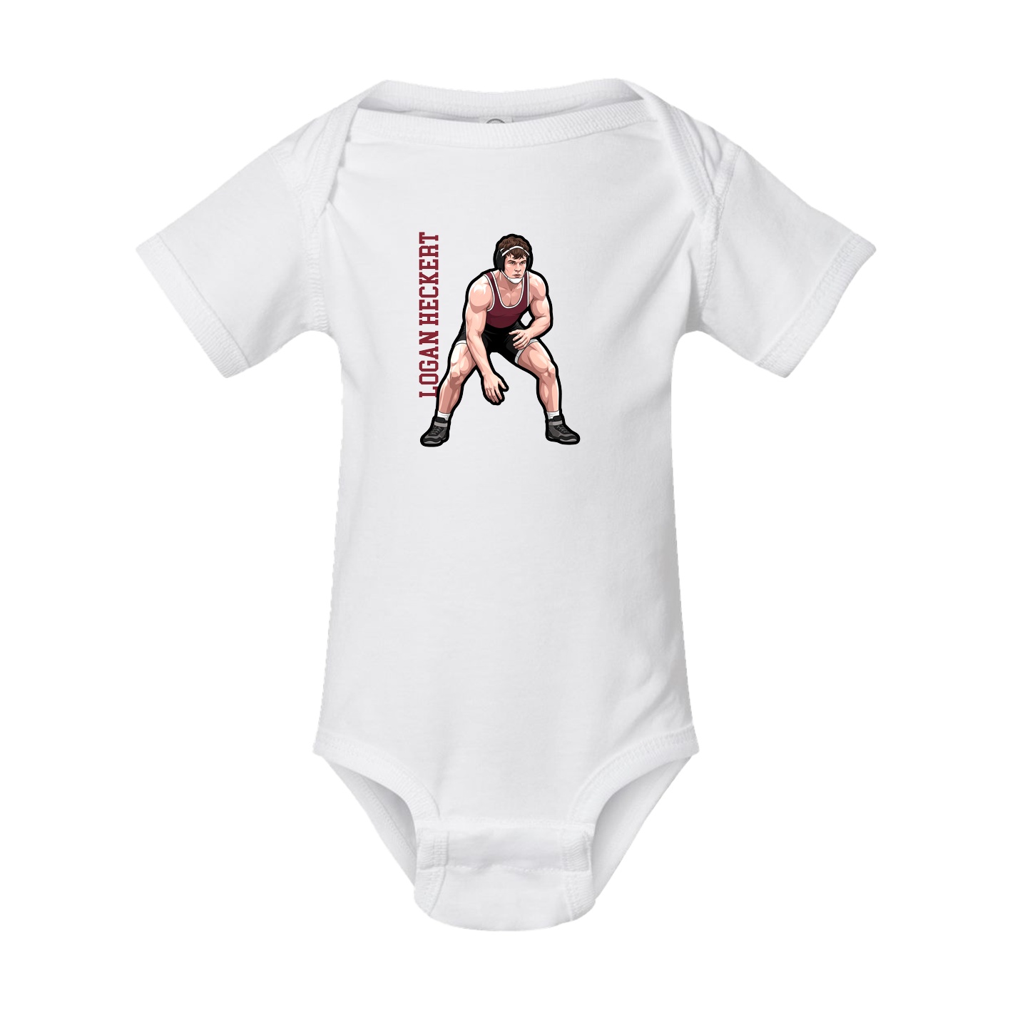 Baby Onesie — Name Vertical in White