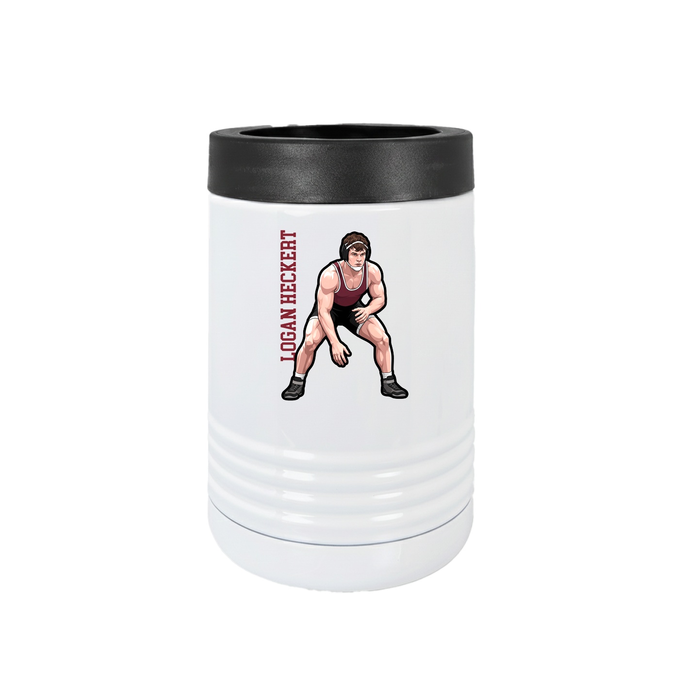 Beverage Holder — Name Vertical in White