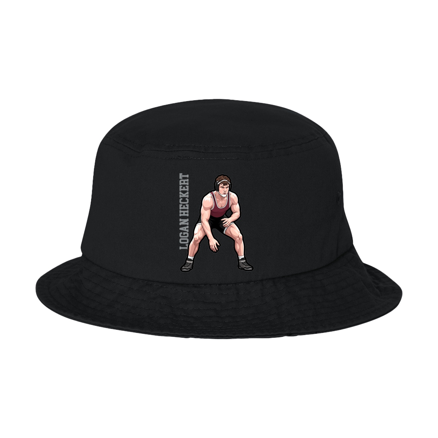 Bucket Cap — Name Vertical in Black