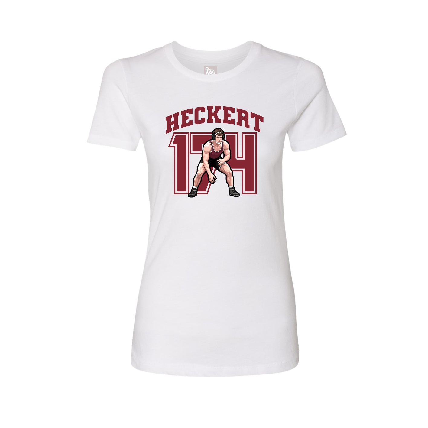 Fitted Women's Tee — Number in White