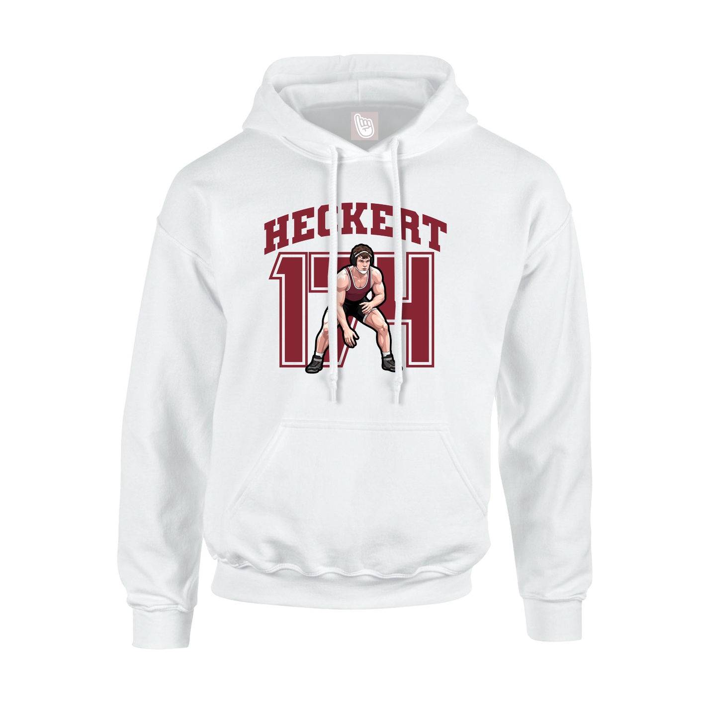 Youth Hoodie — Number in White