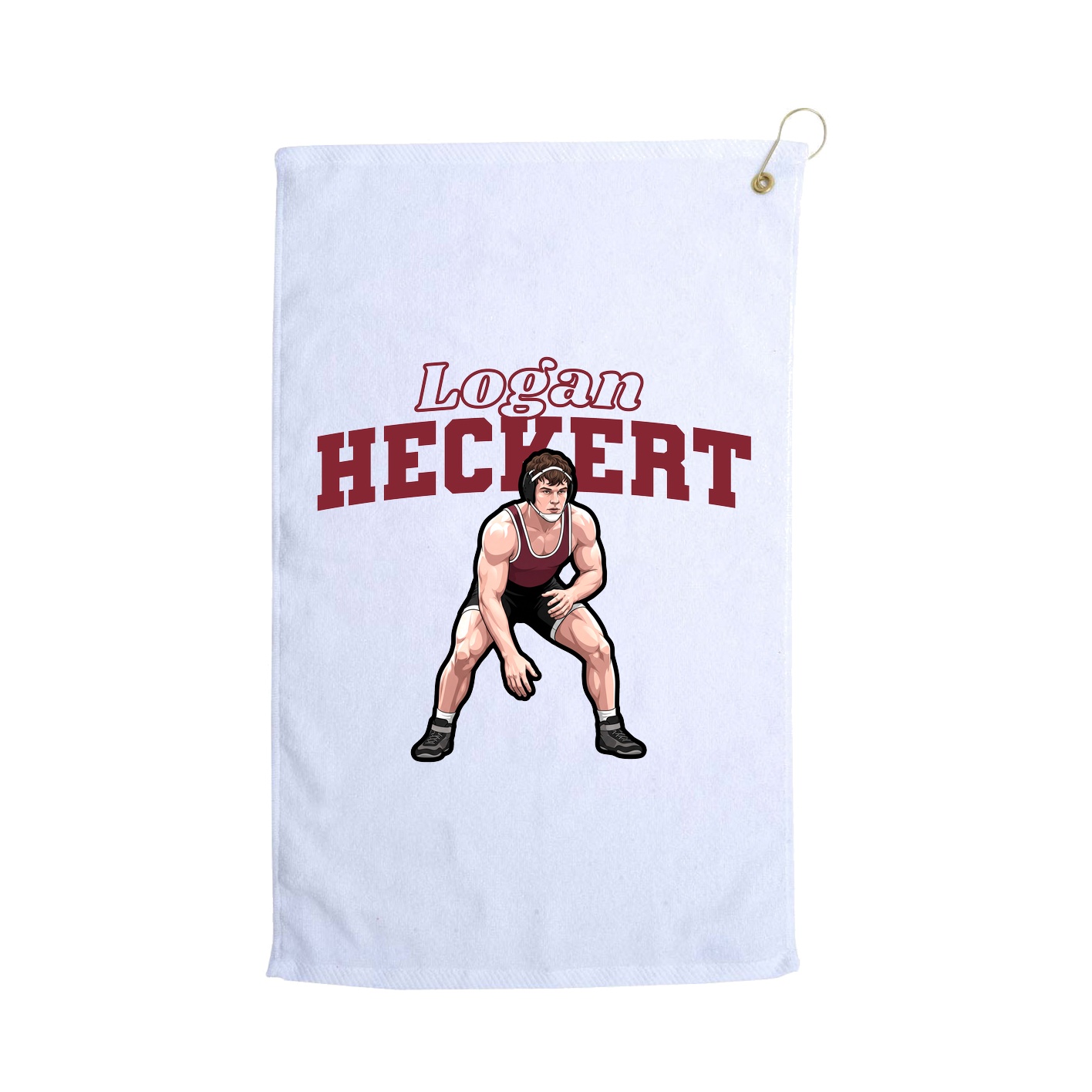 Golf Towel — Name Arch in White