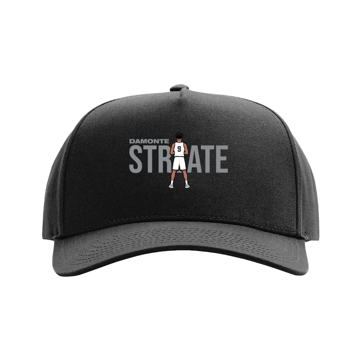 Full Fabric Five-Panel Champ Cap — Player Name in Black