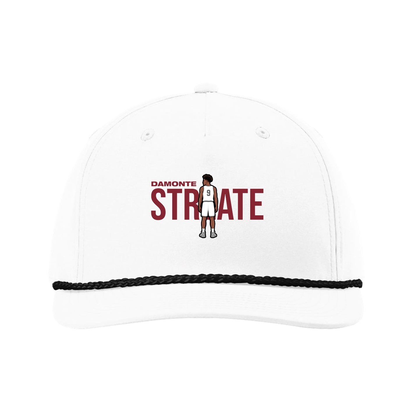 Five-Panel Classic Rope Cap — Player Name in White