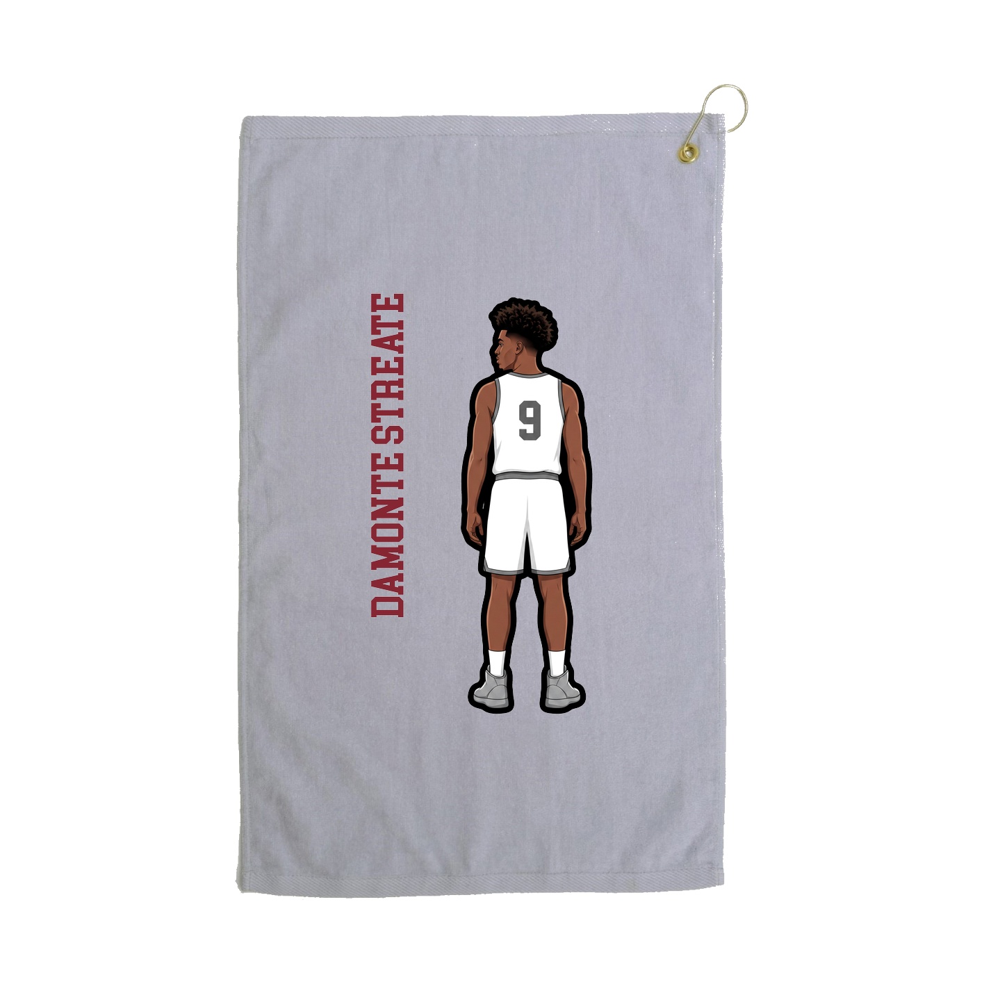 Golf Towel — Name Vertical in Grey